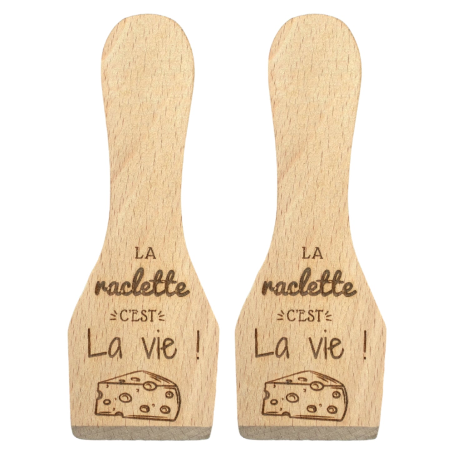 SPATULES A RACLETTE - LA RACLETTE C'EST LA VIE - LOT DE 2 OU LOT DE 4