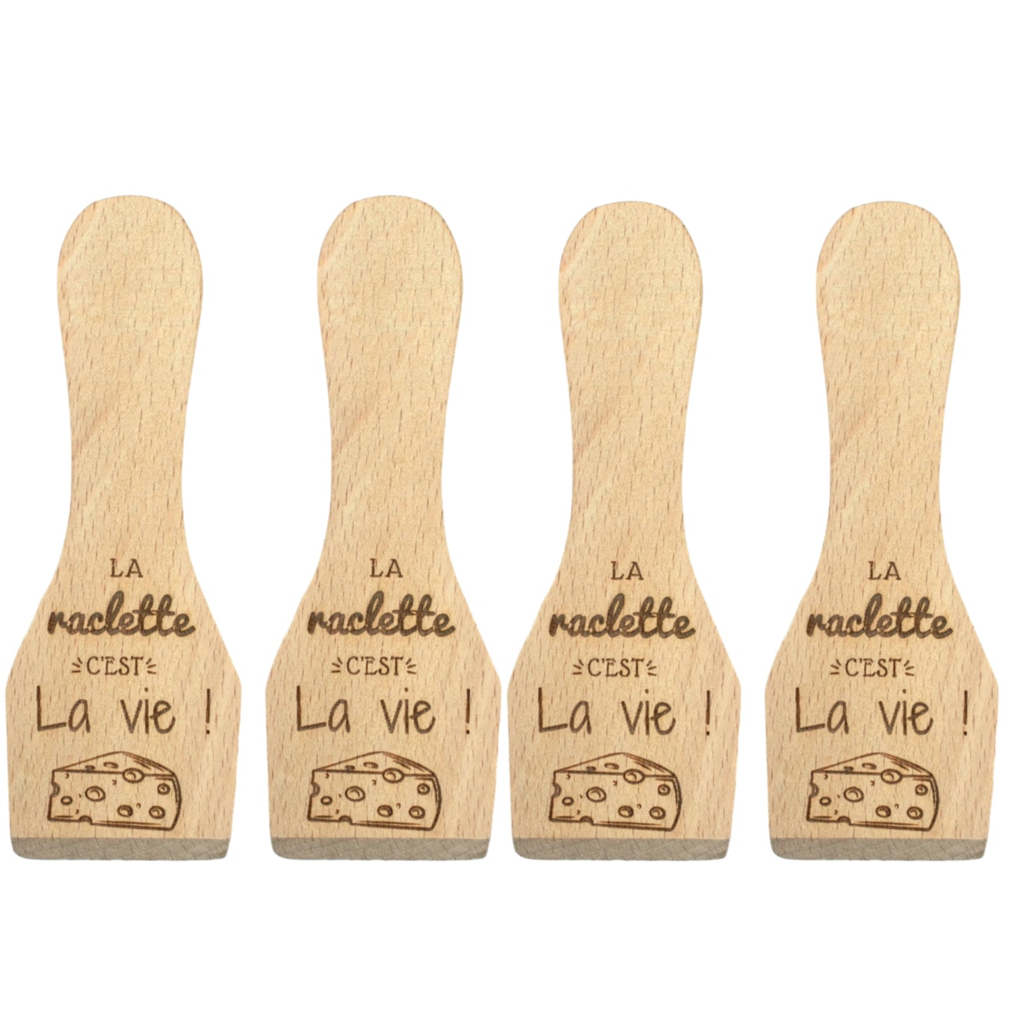 SPATULES A RACLETTE - LA RACLETTE C'EST LA VIE - LOT DE 2 OU LOT DE 4