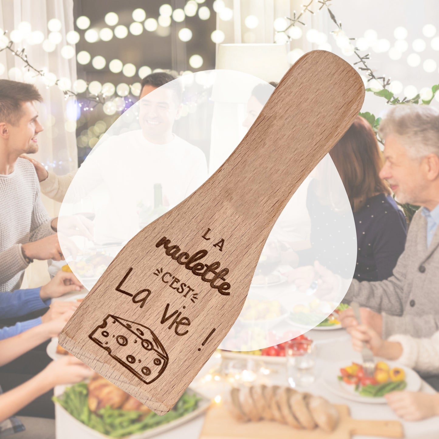SPATULES A RACLETTE - LA RACLETTE C'EST LA VIE - LOT DE 2 OU LOT DE 4