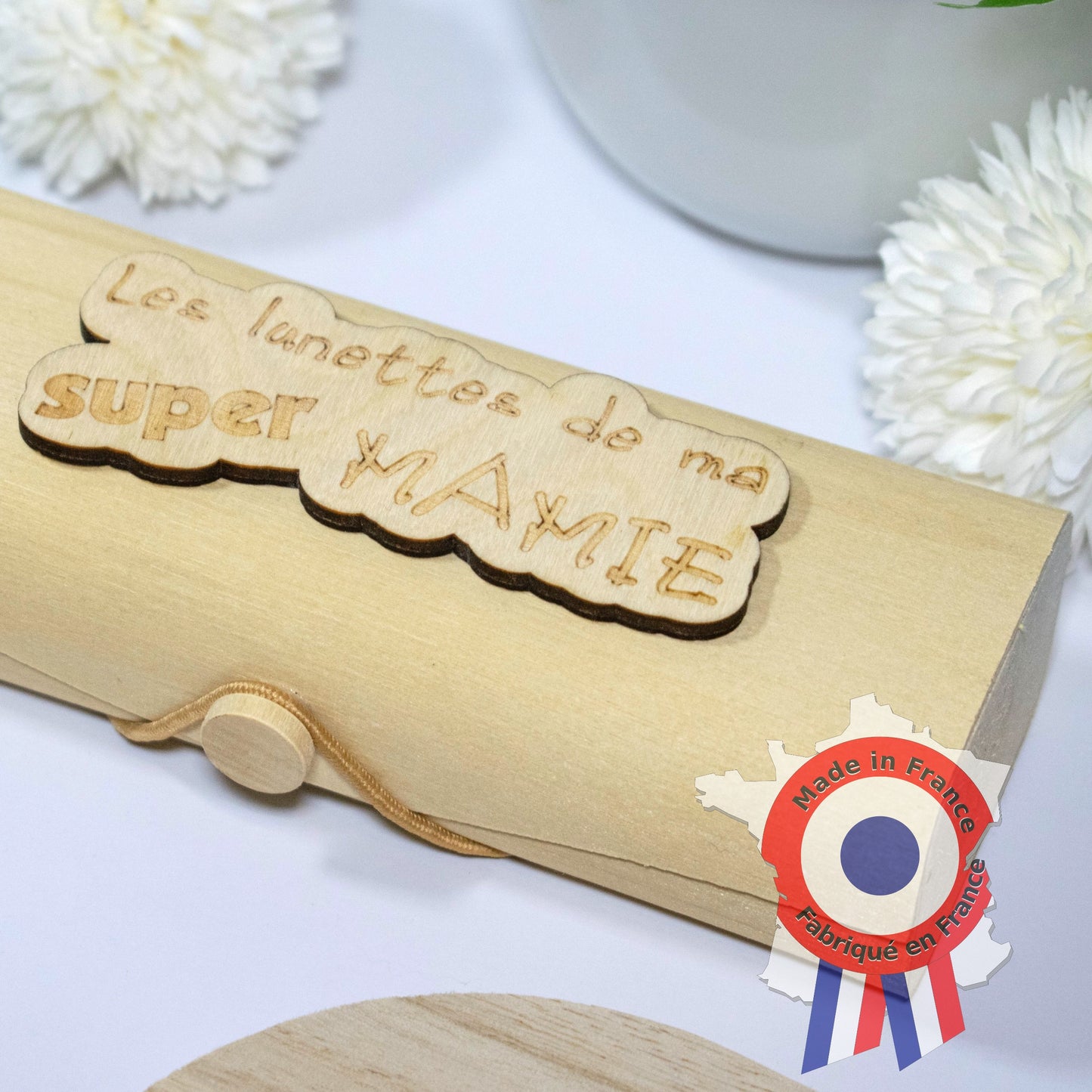 BOITIER LUNETTES EN BOIS - SUPER MAMIE