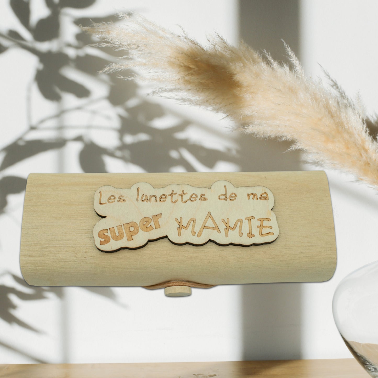 BOITIER LUNETTES EN BOIS - SUPER MAMIE