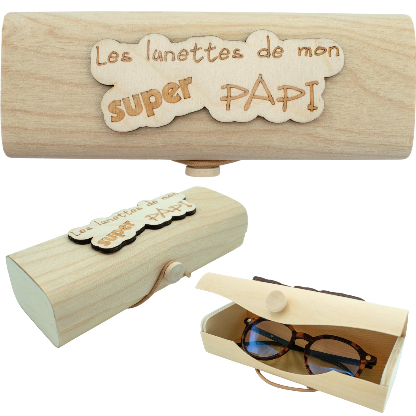 BOITIER LUNETTES EN BOIS - PAPI - SUPER PAPI