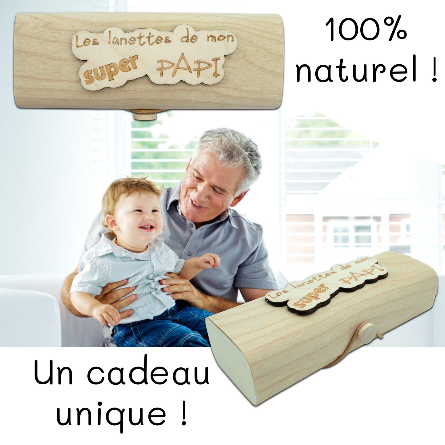 BOITIER LUNETTES EN BOIS - PAPI - SUPER PAPI