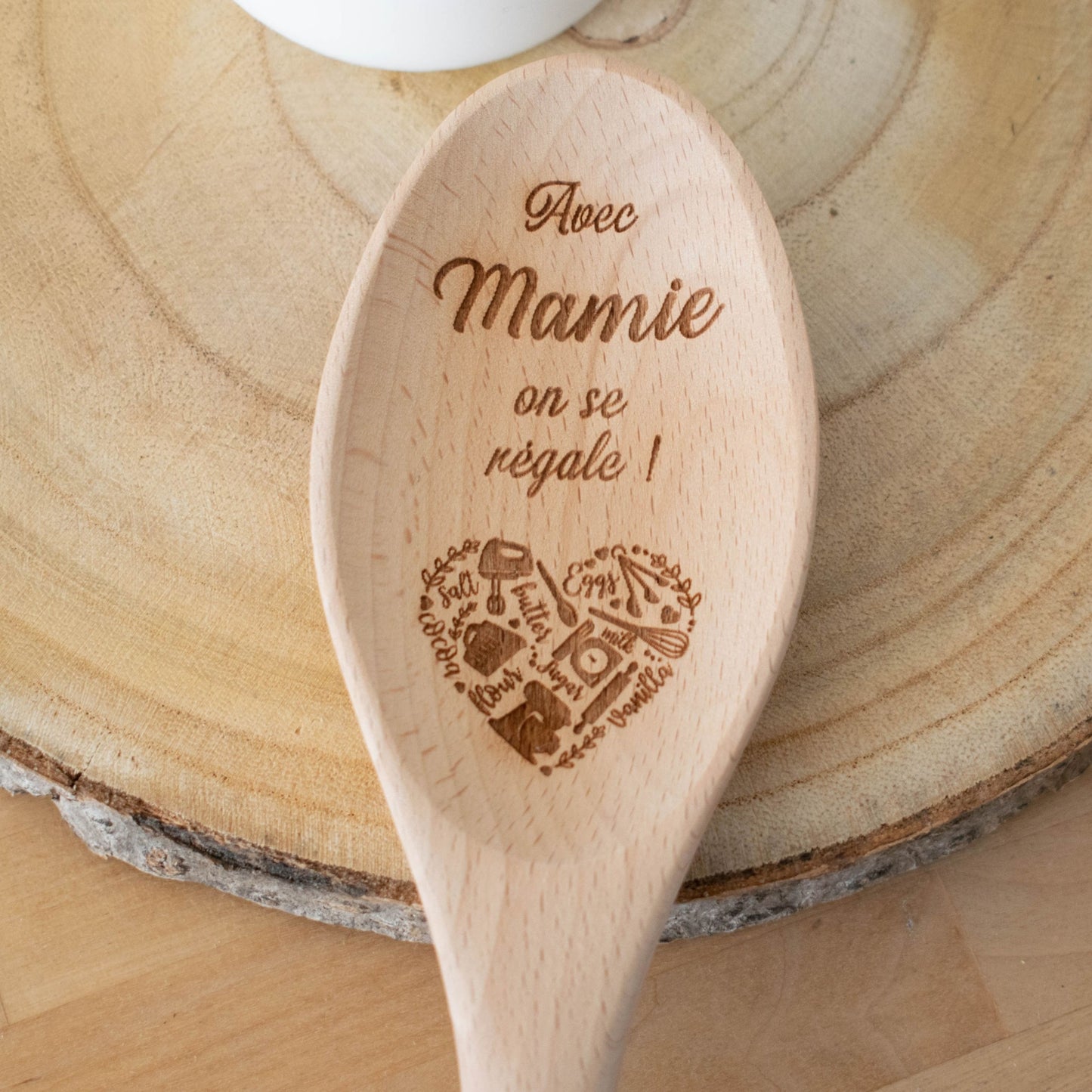 CUILLIERE EN BOIS - MAMIE - AVEC MAMIE ON SE REGALE