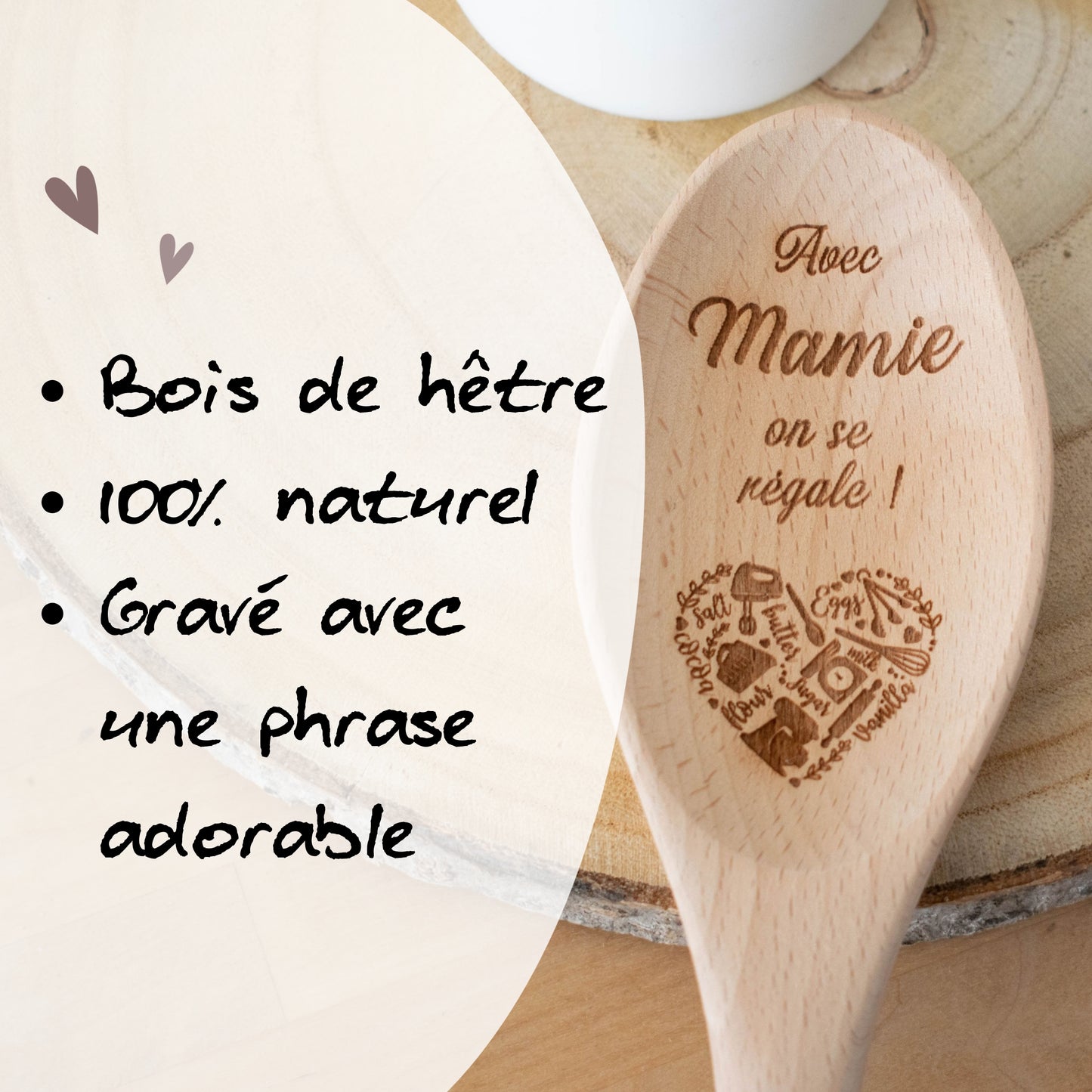 CUILLIERE EN BOIS - MAMIE - AVEC MAMIE ON SE REGALE