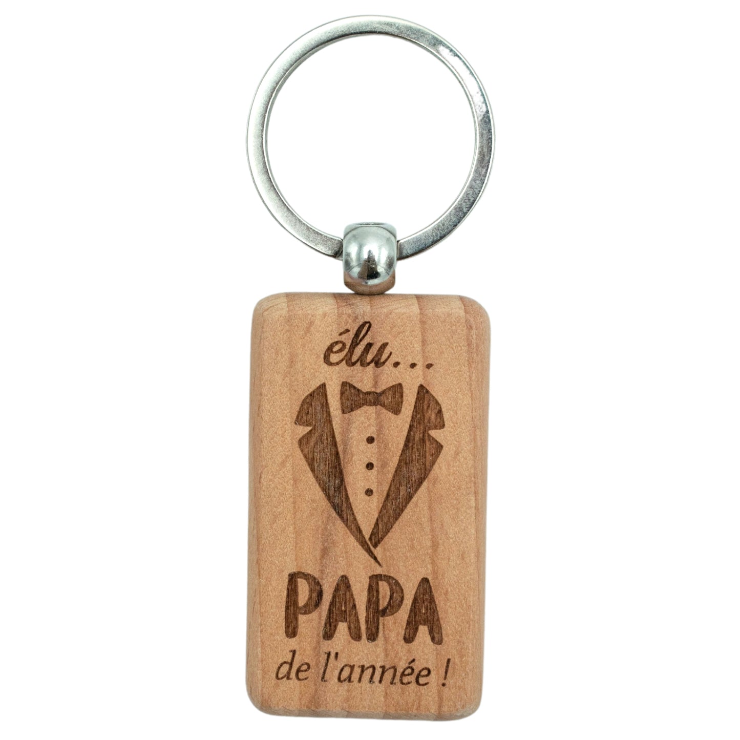 PORTE-CLEFS RECTANGLE EN BOIS - PAPA - ELU
