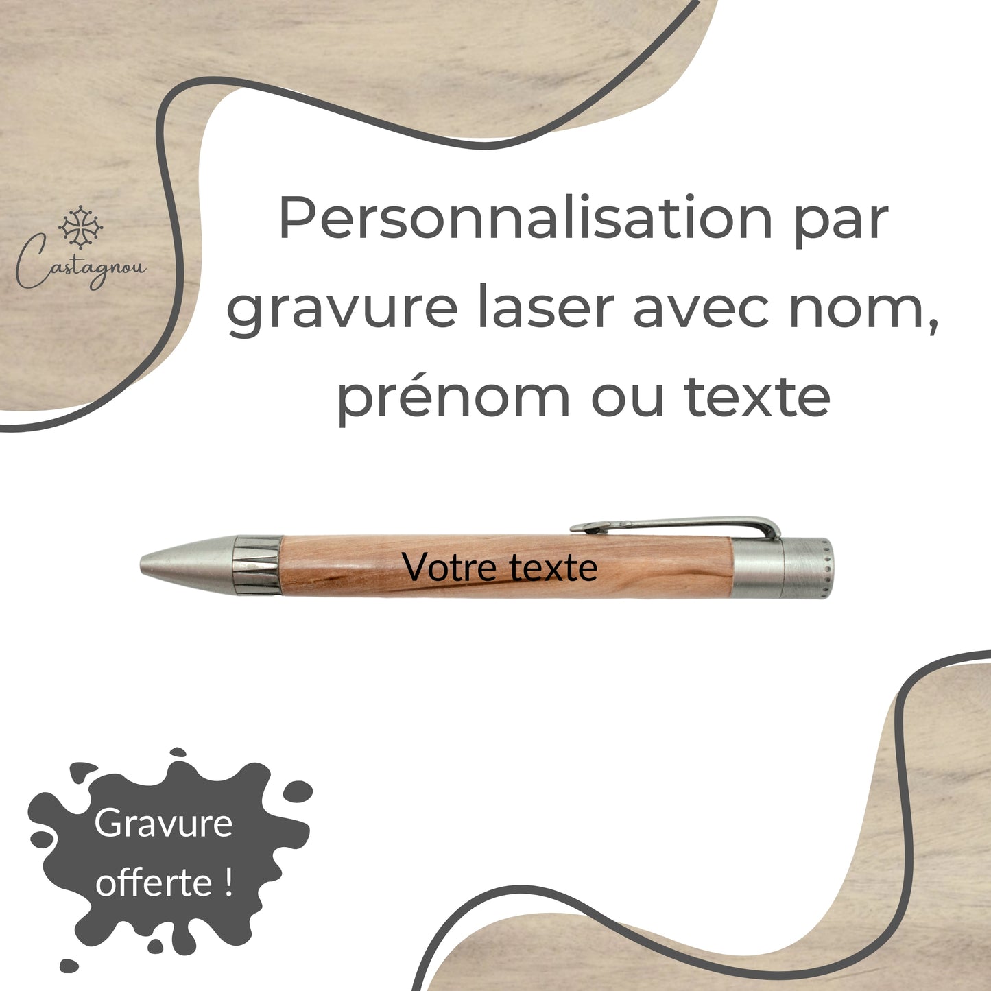 STYLO EN BOIS D'OLIVIER - MODELE JETLINE