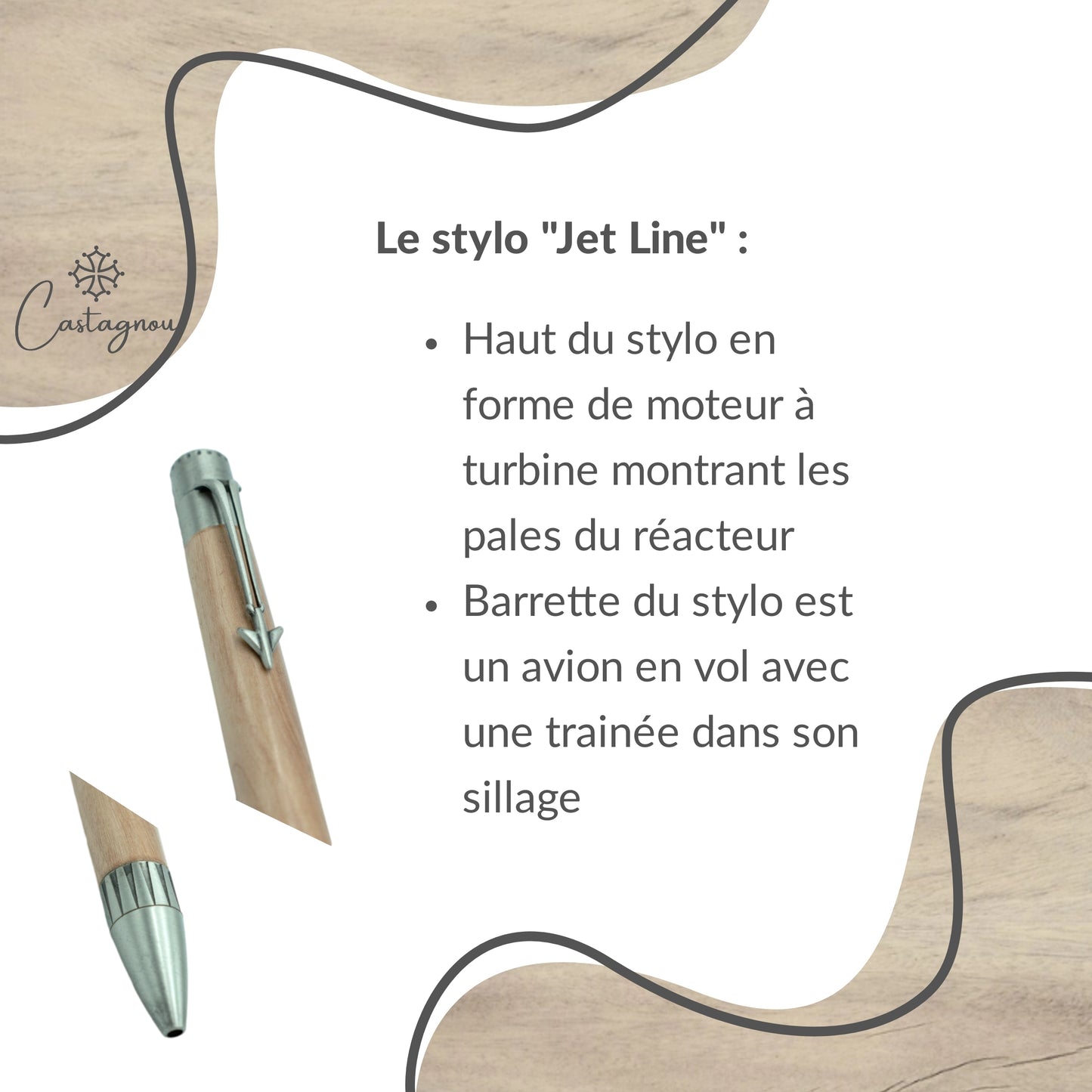 STYLO EN BOIS D'OLIVIER - MODELE JETLINE