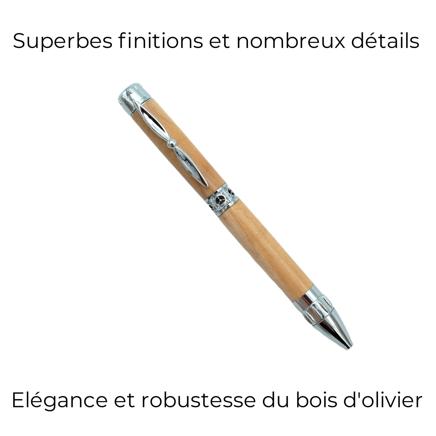 STYLO EN BOIS D'OLIVIER - MODELE HELICE