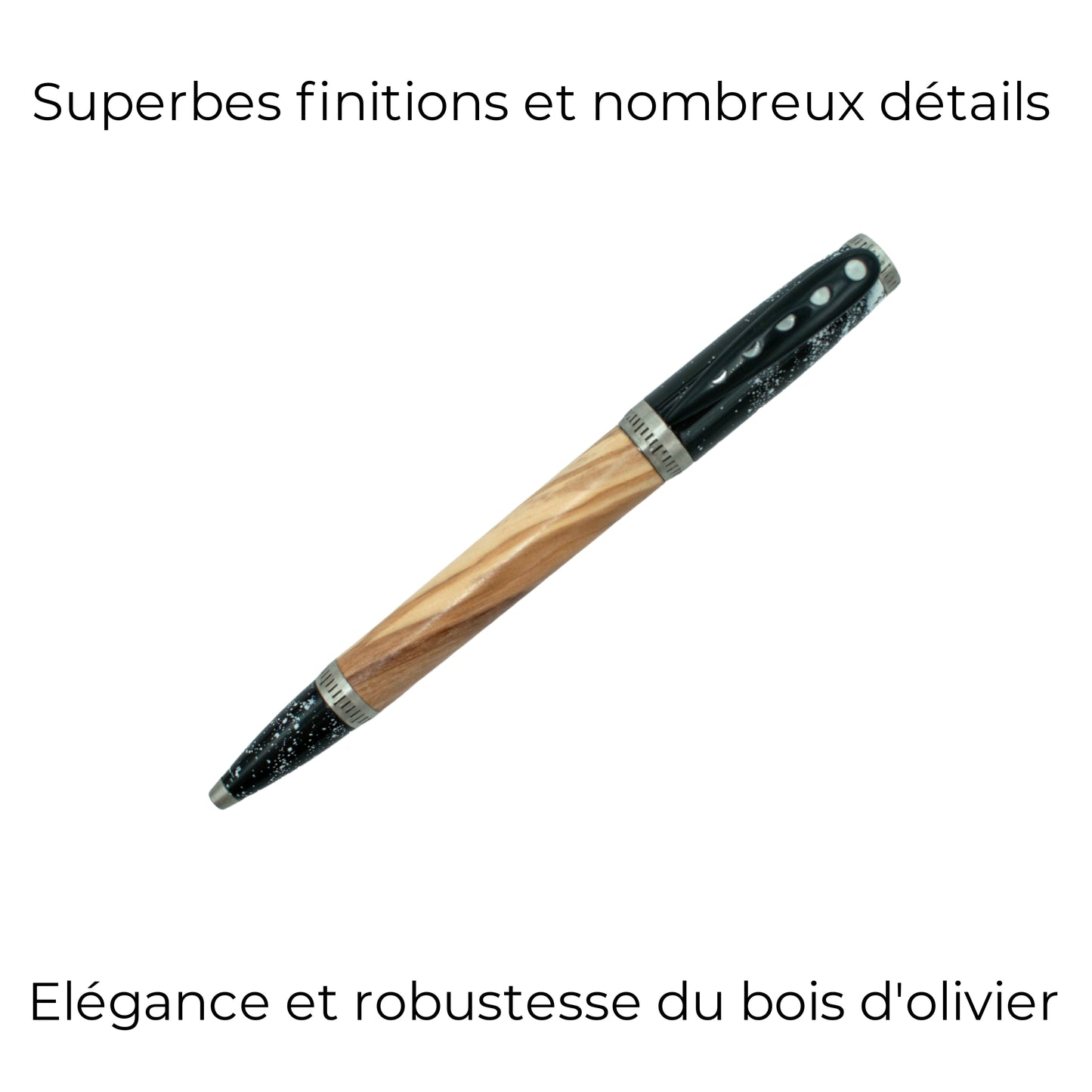 STYLO EN BOIS D'OLIVIER - MODELE LUNE