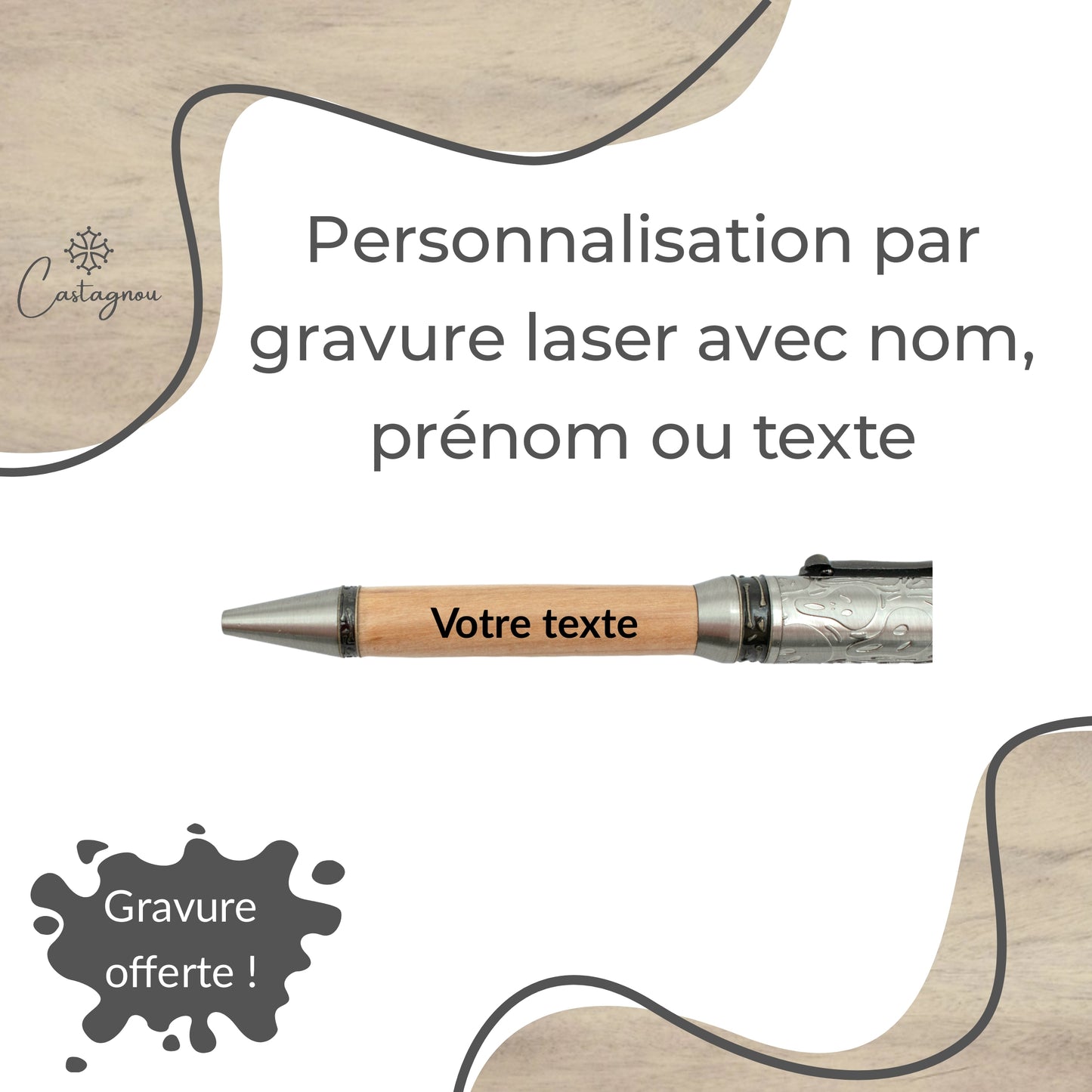 STYLO EN BOIS D'OLIVIER - MODELE PHANTOM