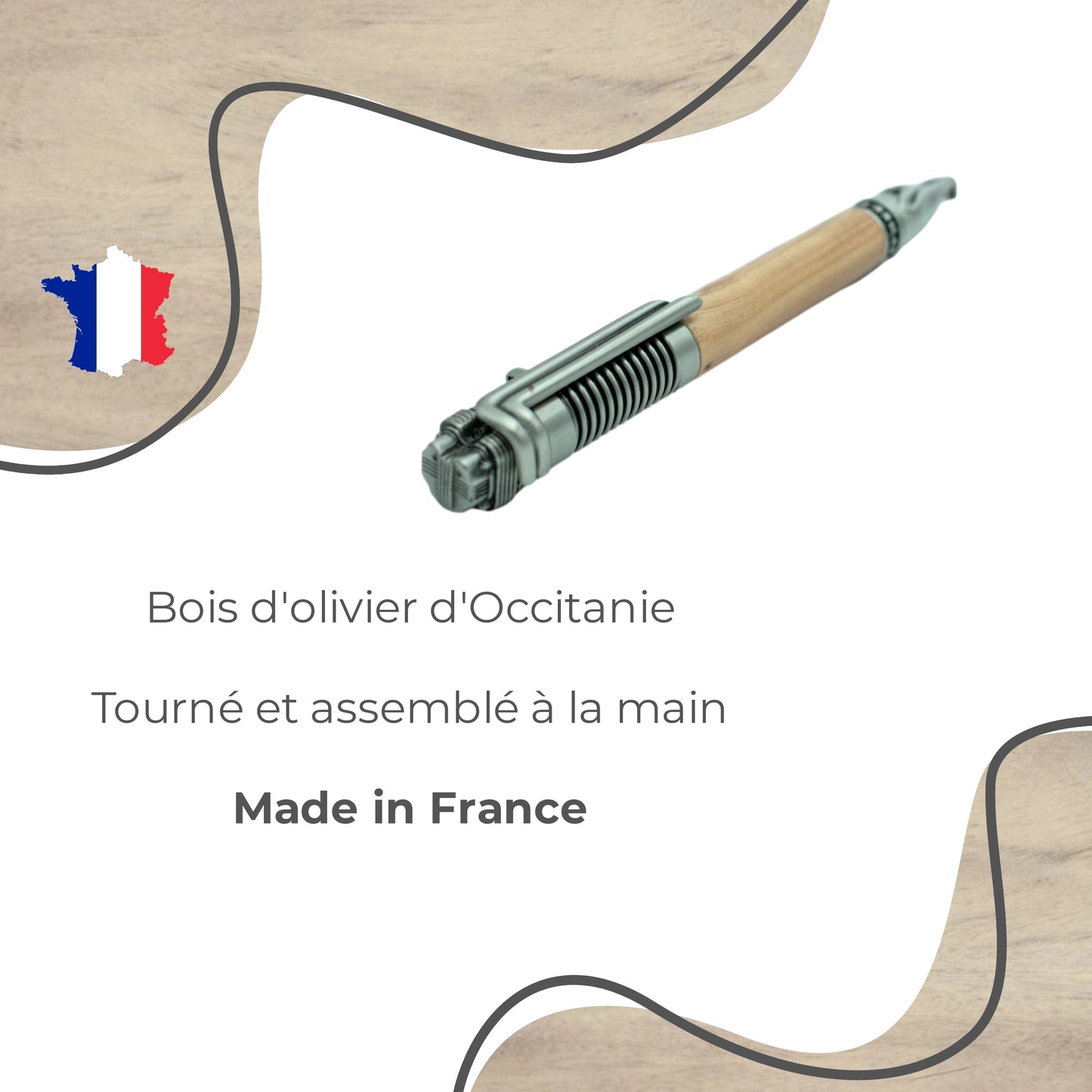 STYLO EN BOIS D'OLIVIER - MODELE MOTOR