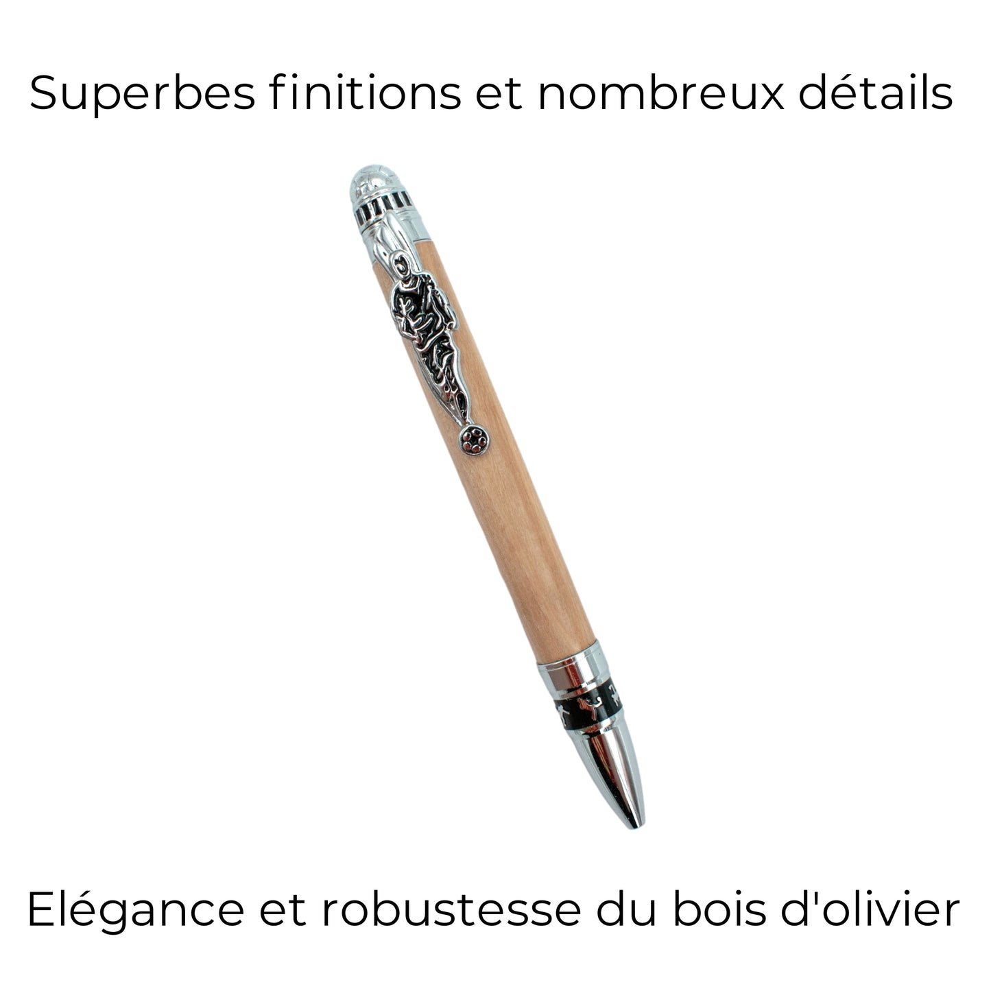 STYLO EN BOIS D'OLIVIER - MODELE FOOTBALL
