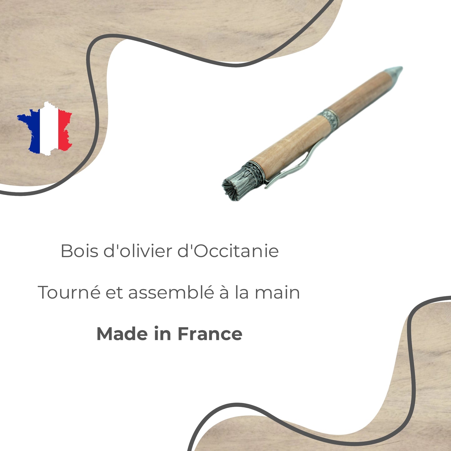 STYLO EN BOIS D'OLIVIER - MODELE ARCHER