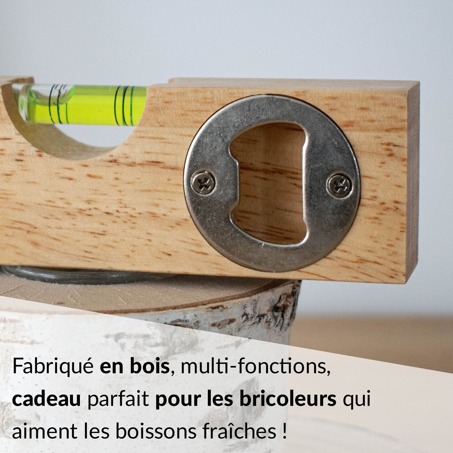 DECAPSULEUR EN BOIS 2 EN 1 - NIVEAU - PAPA - L'HOMME, LE MYTHE, LA LEGENDE