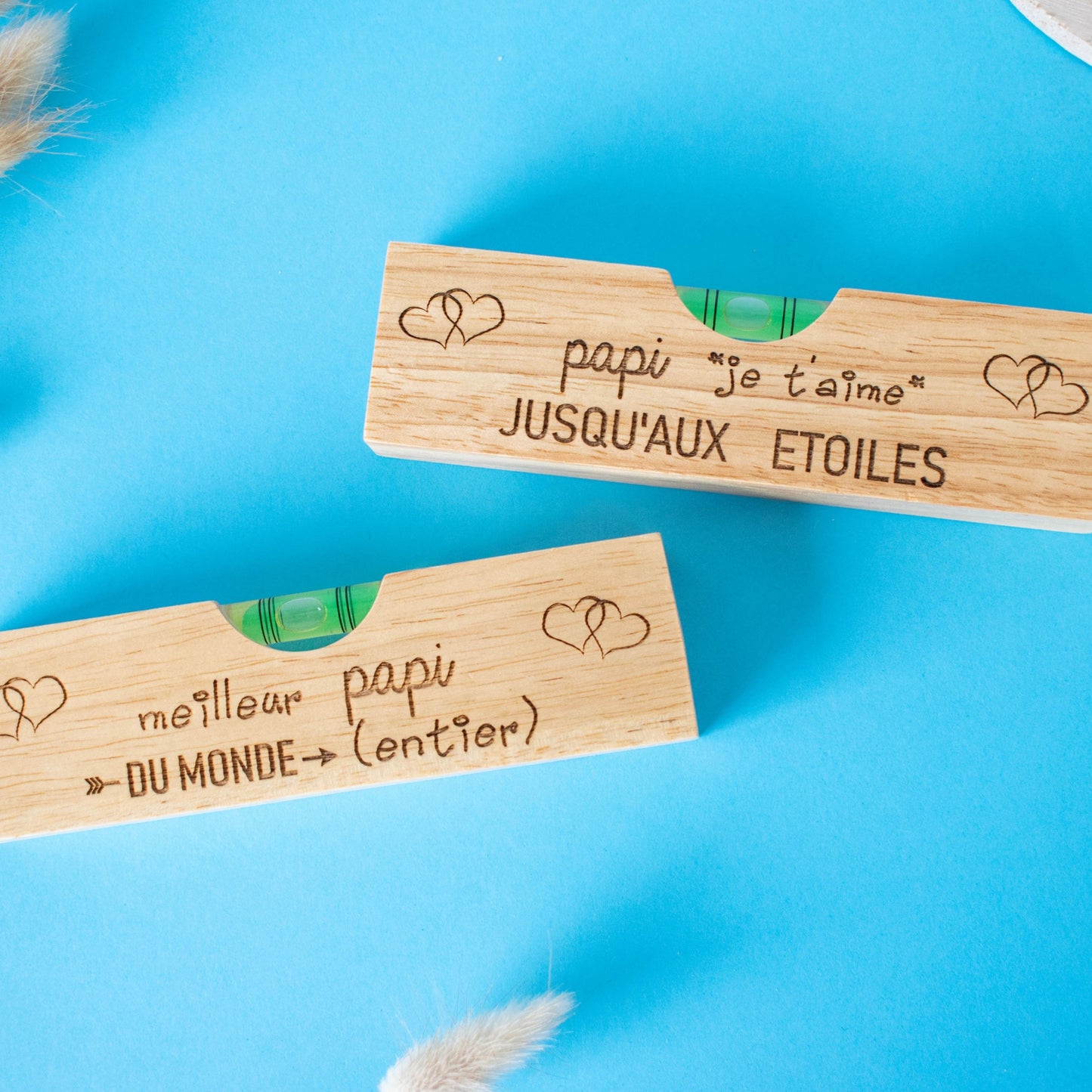 DECAPSULEUR EN BOIS 2 EN 1 - NIVEAU - PAPI - JE T'AIME JUSQU'AUX ETOILES