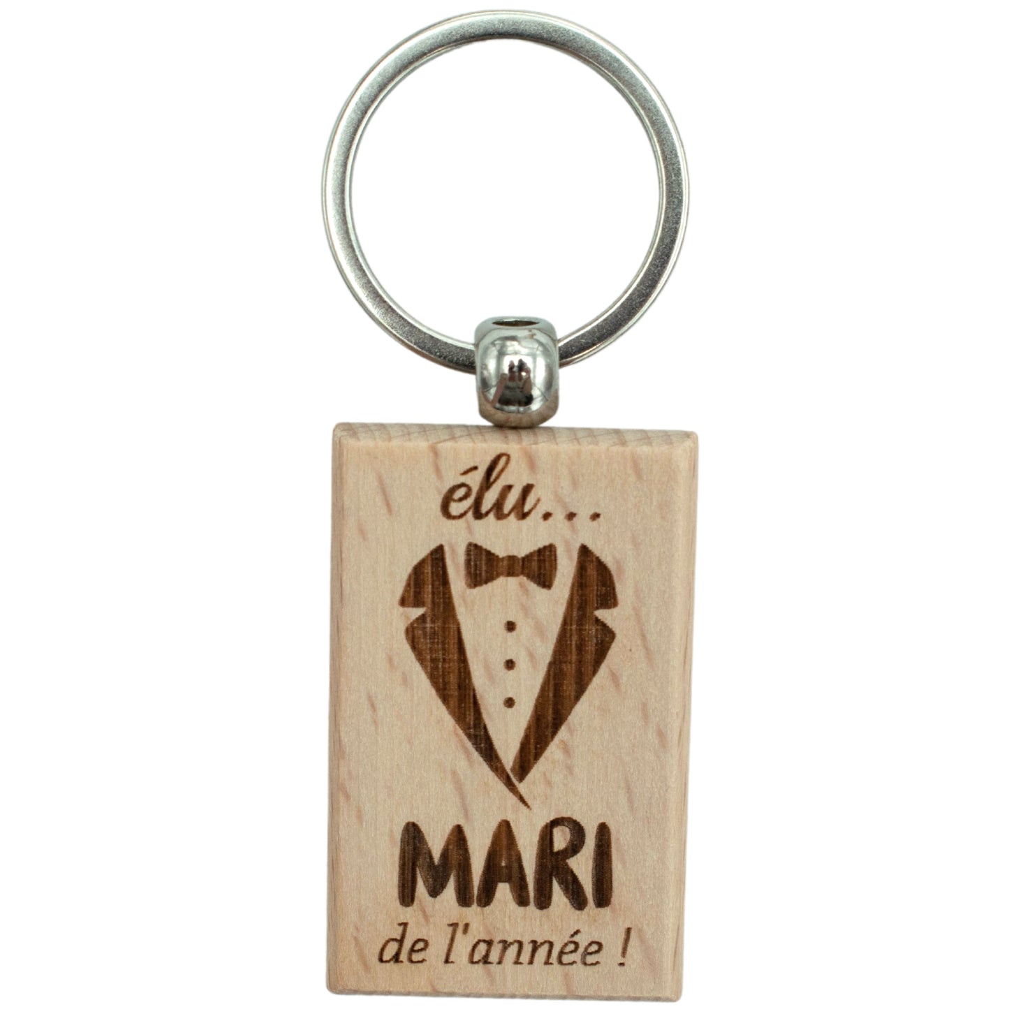 PORTE-CLEFS RECTANGLE EN BOIS - MARI - ELU