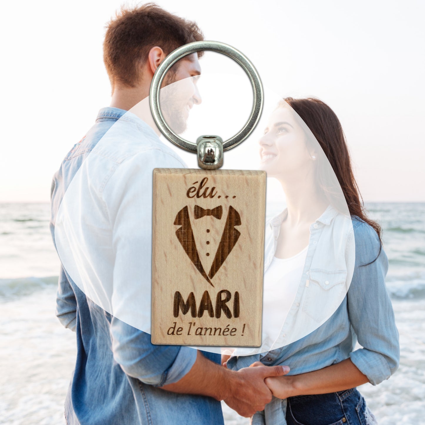 PORTE-CLEFS RECTANGLE EN BOIS - MARI - ELU