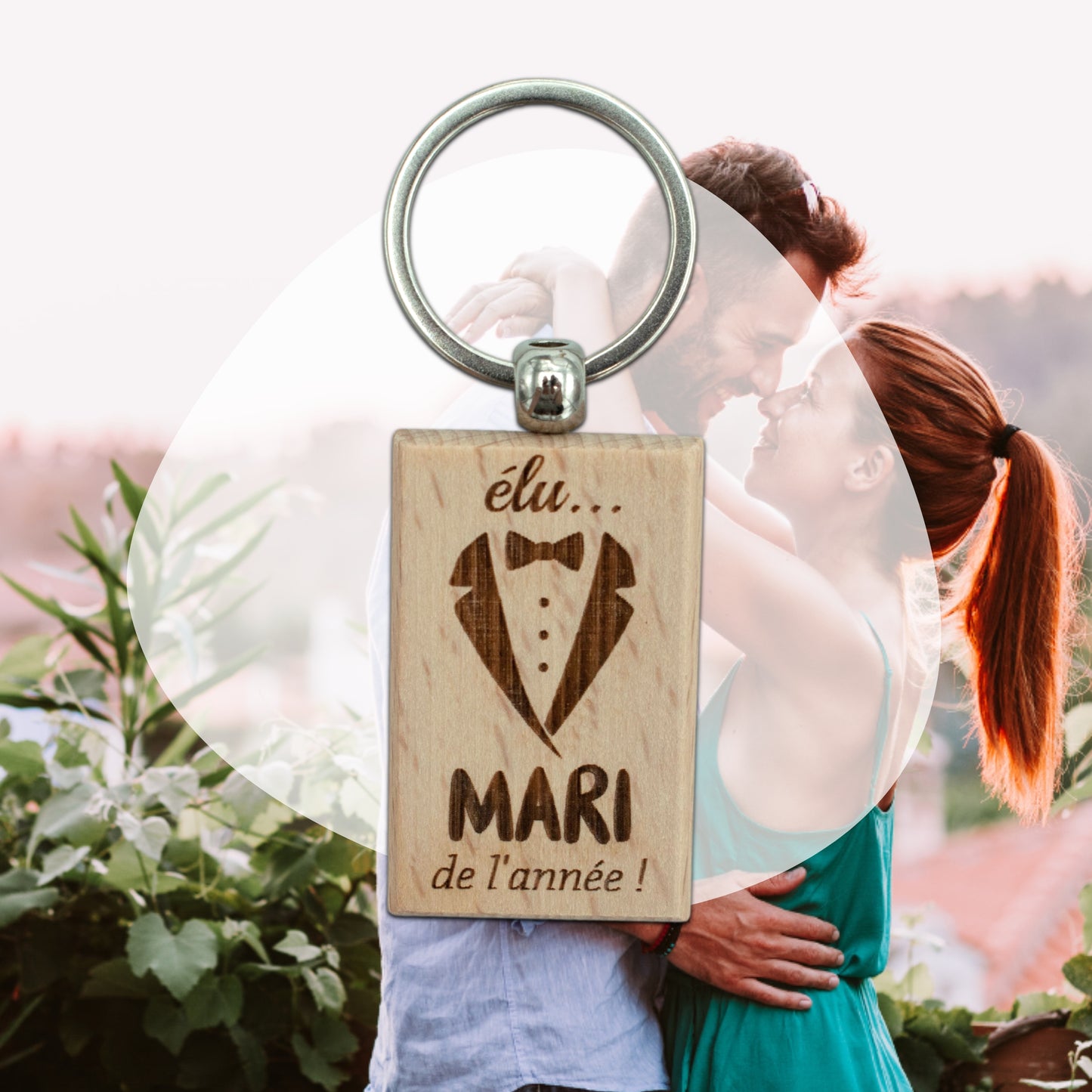 PORTE-CLEFS RECTANGLE EN BOIS - MARI - ELU