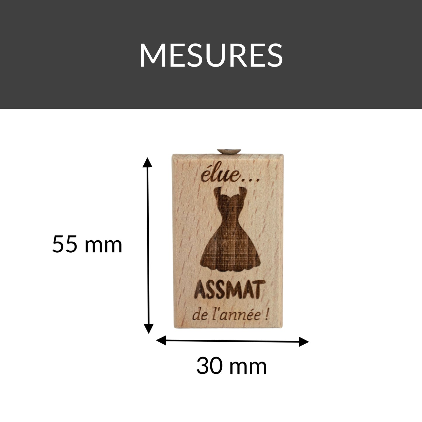 PORTE-CLEFS RECTANGLE EN BOIS - ASSMAT - ELUE