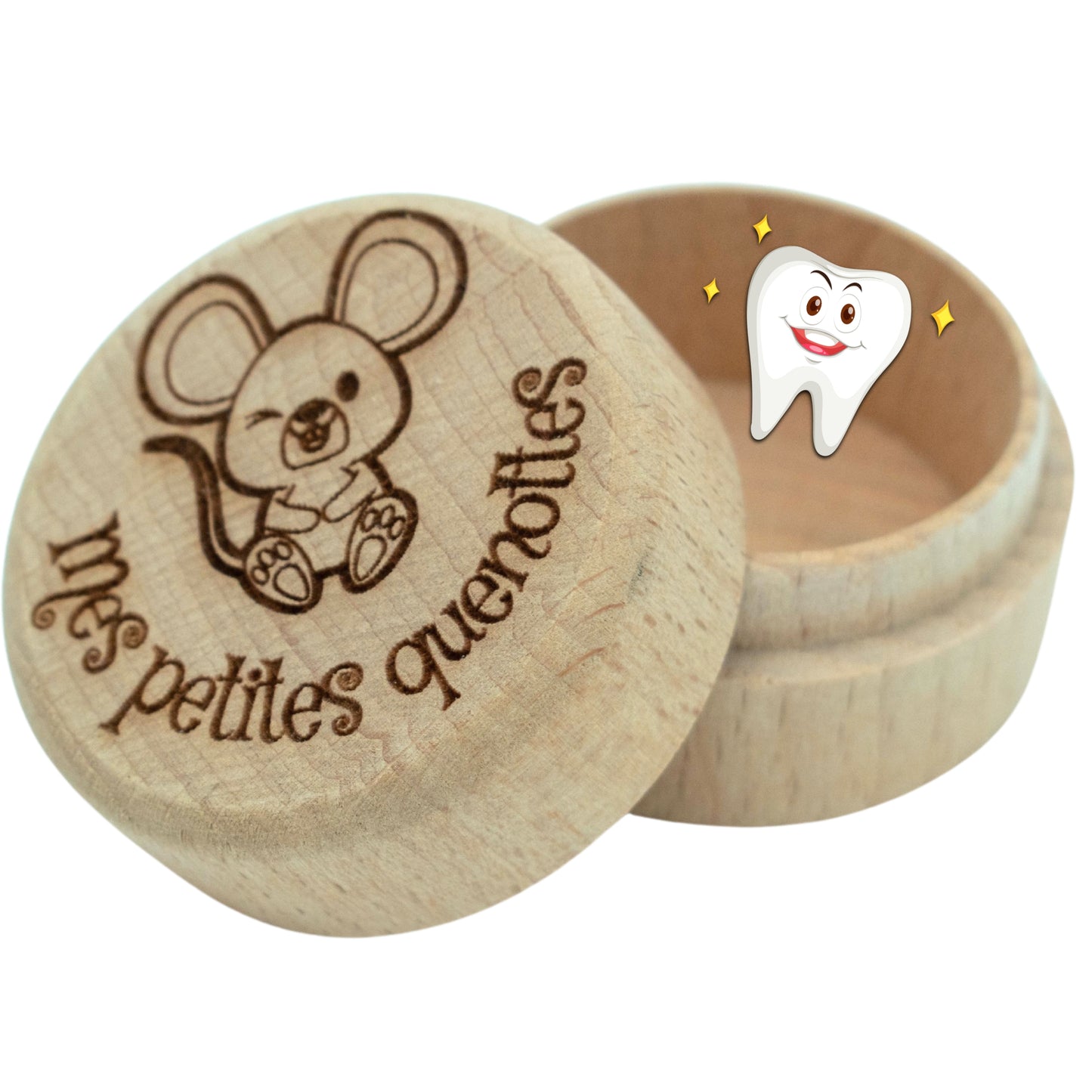 BOITE A DENTS EN BOIS - MES PETITES QUENOTTES