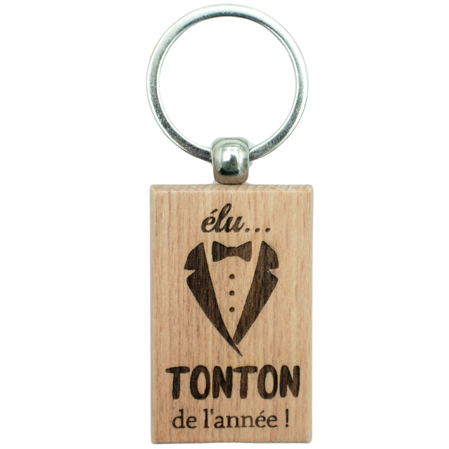 PORTE-CLEFS RECTANGLE EN BOIS - TONTON - ELU