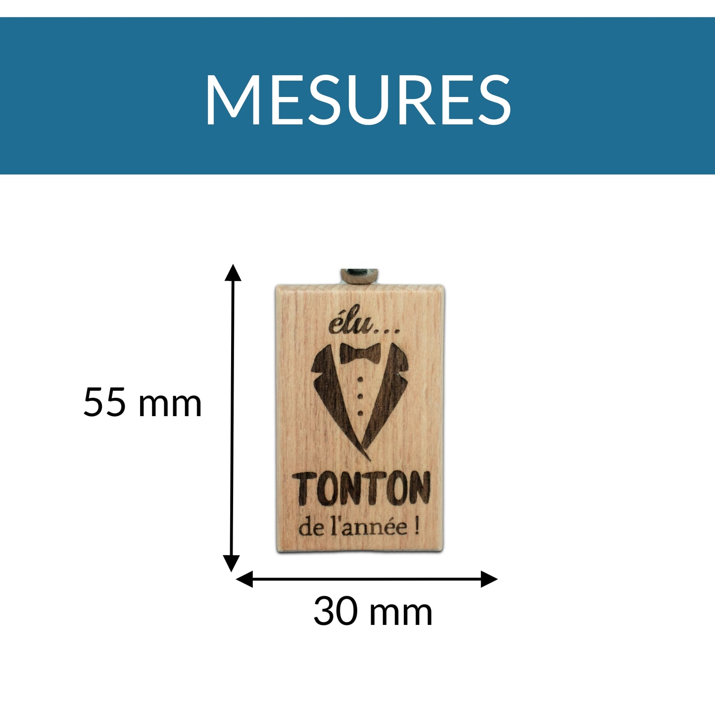 PORTE-CLEFS RECTANGLE EN BOIS - TONTON - ELU