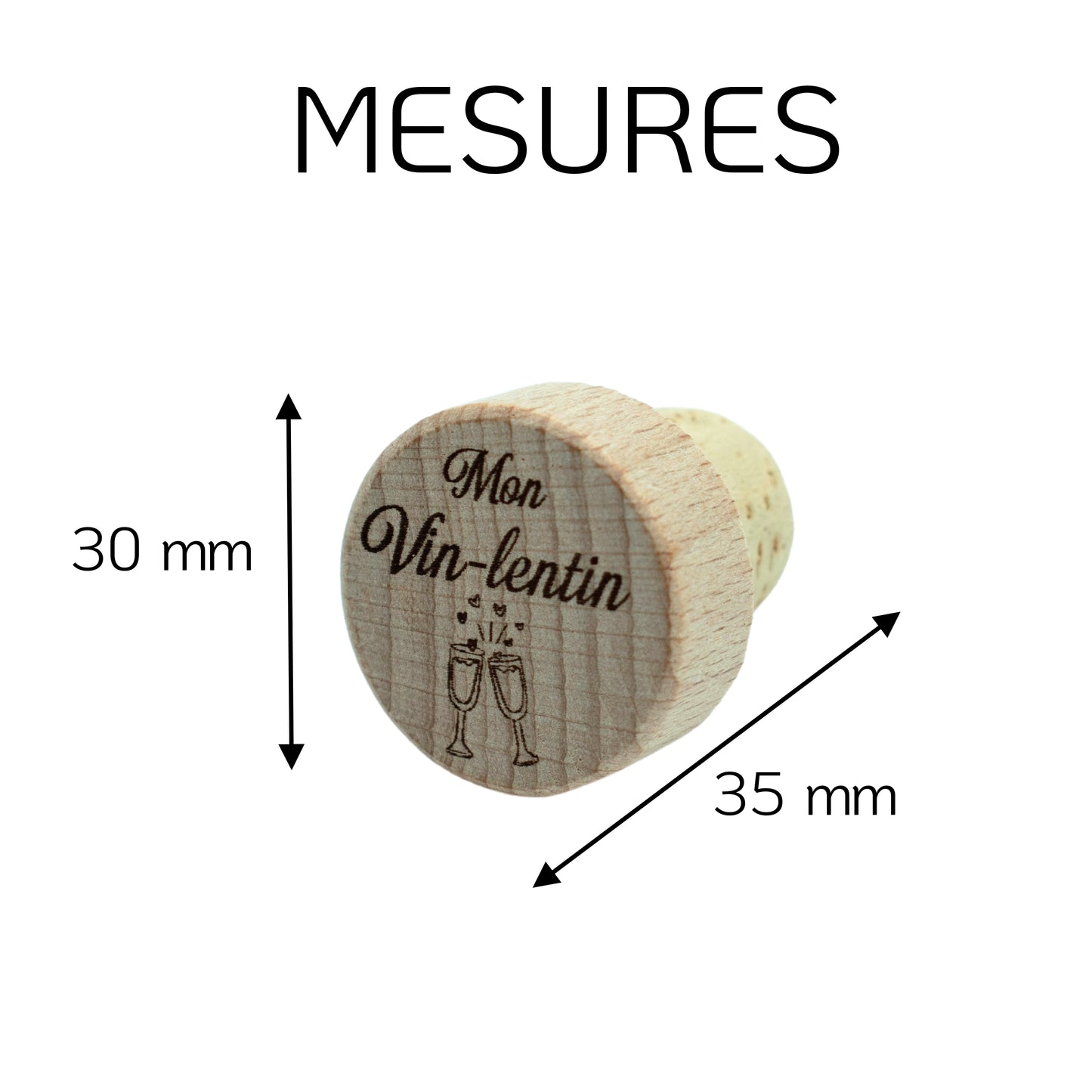 LOT DE 3 BOUCHONS EN LIEGE - AMOUR - LOT N°1