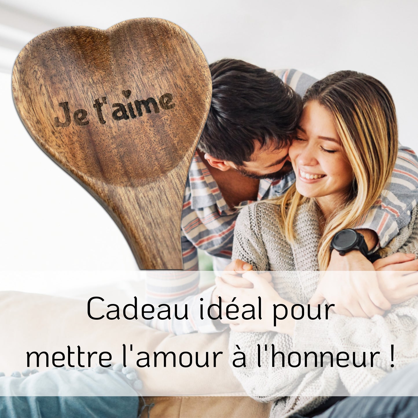 CUILLIERE COEUR - ACCACIA - JE T'AIME