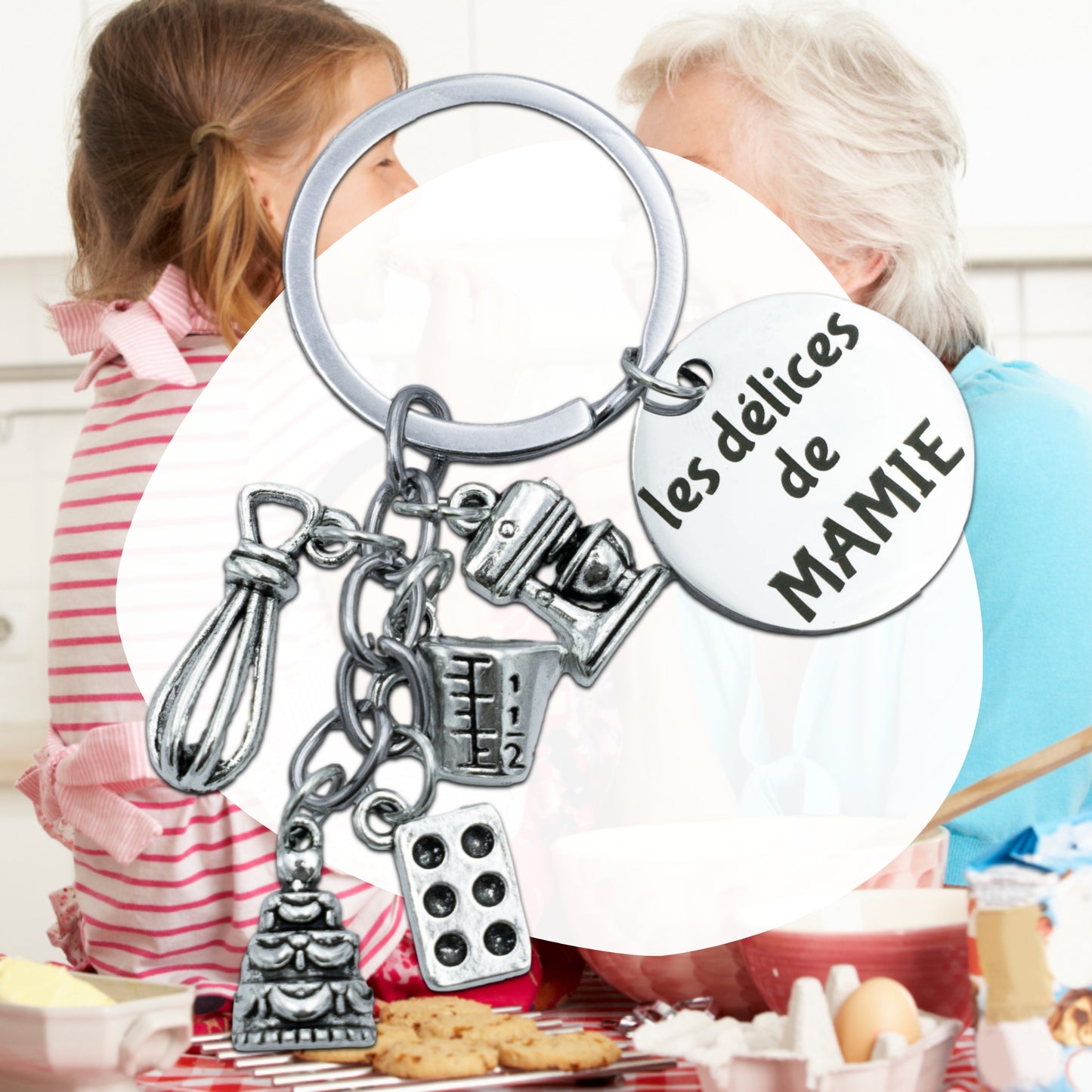 PORTE-CLEFS BRELOQUES A THEME - CUISINE - MAMIE - LES DELICES DE MAMIE
