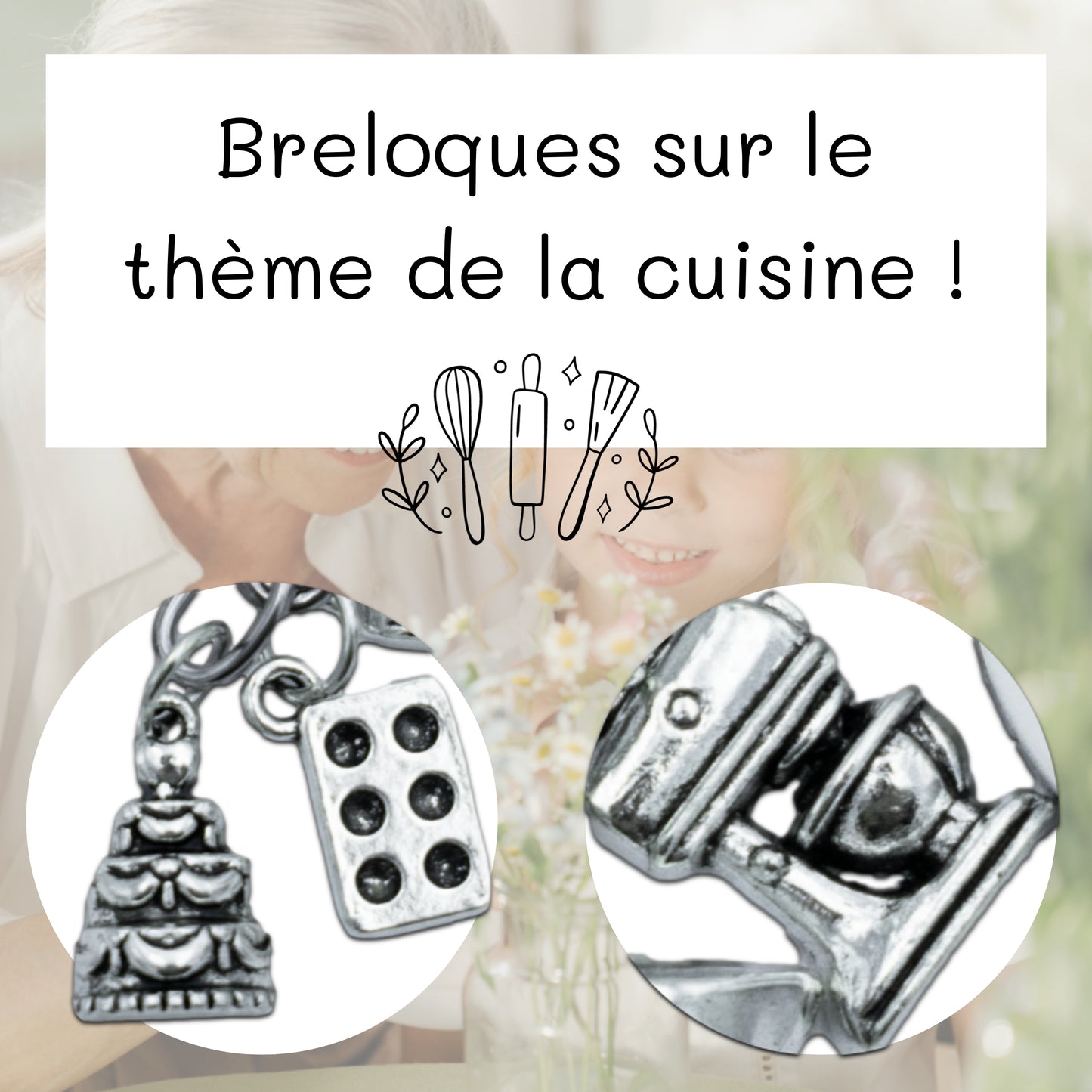 PORTE-CLEFS BRELOQUES A THEME - CUISINE - MAMIE - LES DELICES DE MAMIE