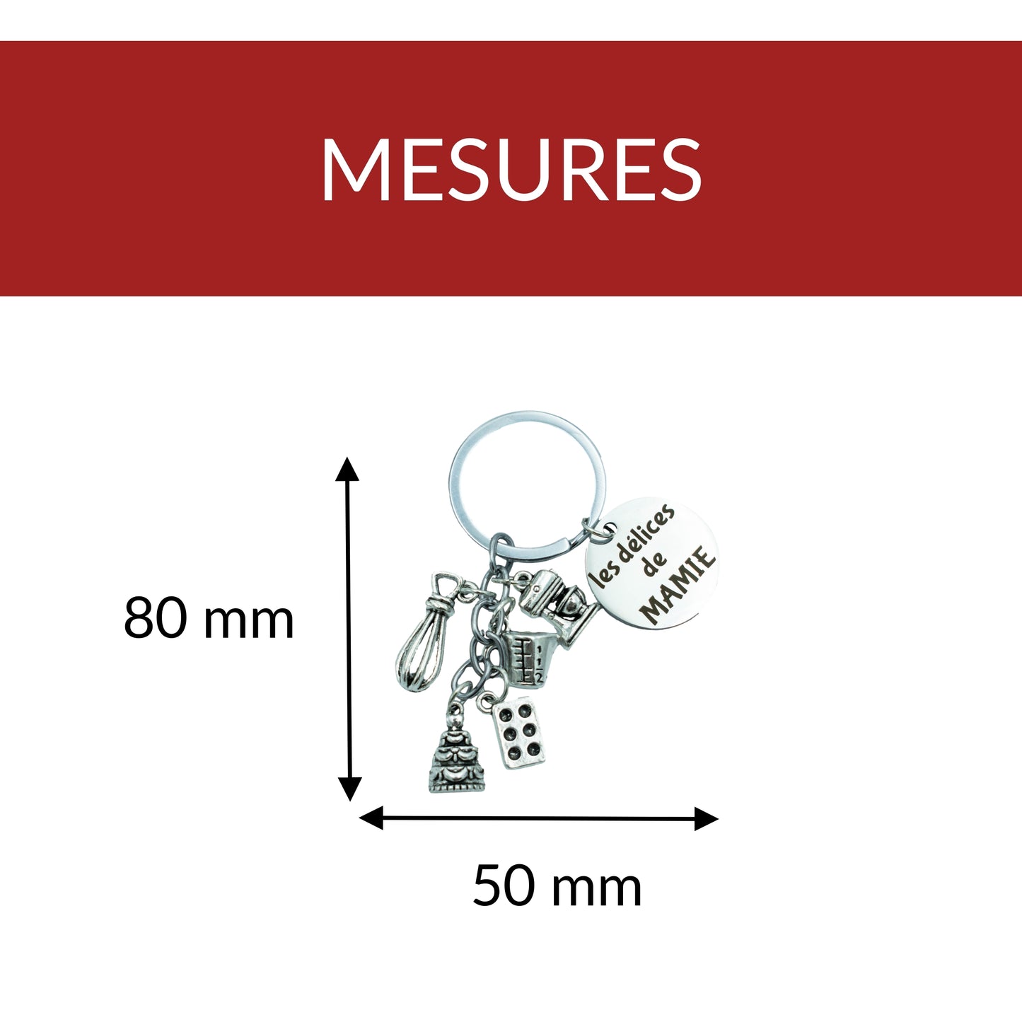 PORTE-CLEFS BRELOQUES A THEME - CUISINE - MAMIE - LES DELICES DE MAMIE