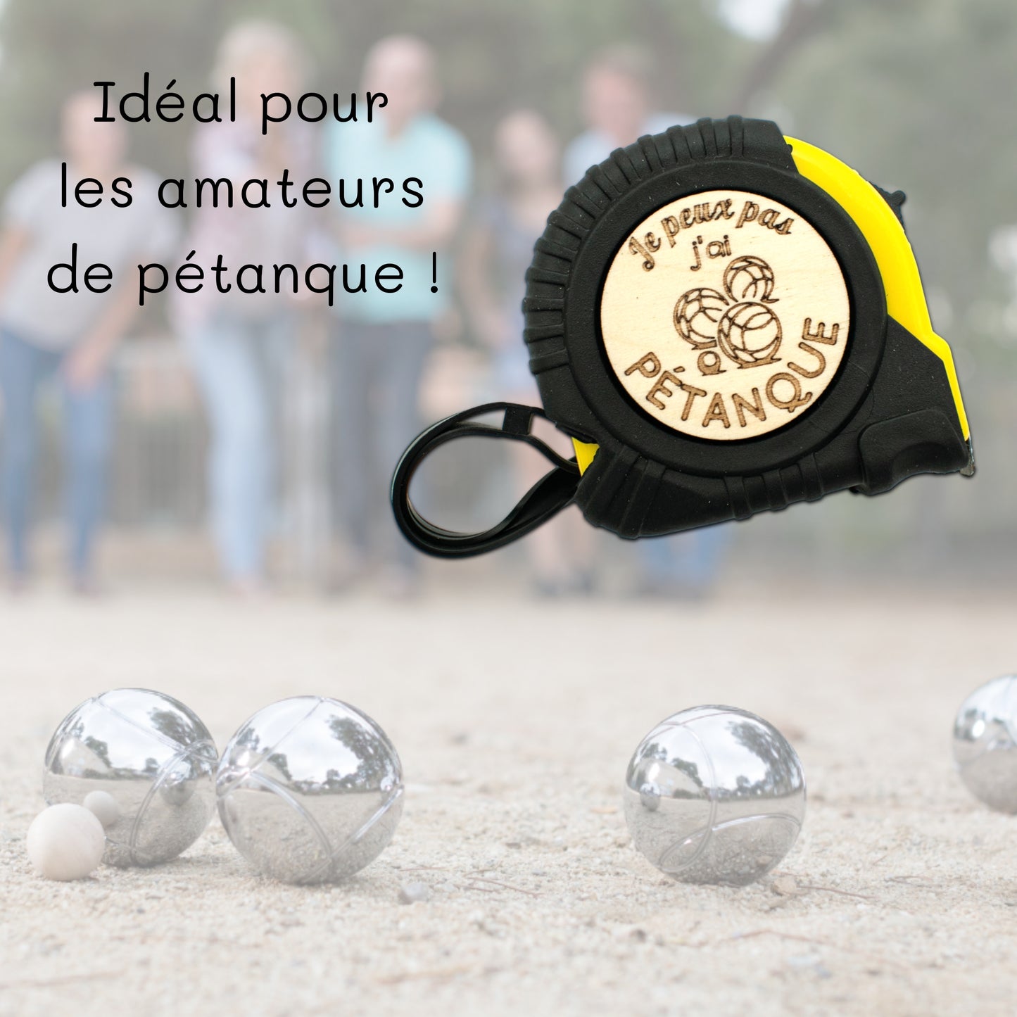 METRE RUBAN - 3M - JAUNE - JE PEUX PAS J'AI PÉTANQUE