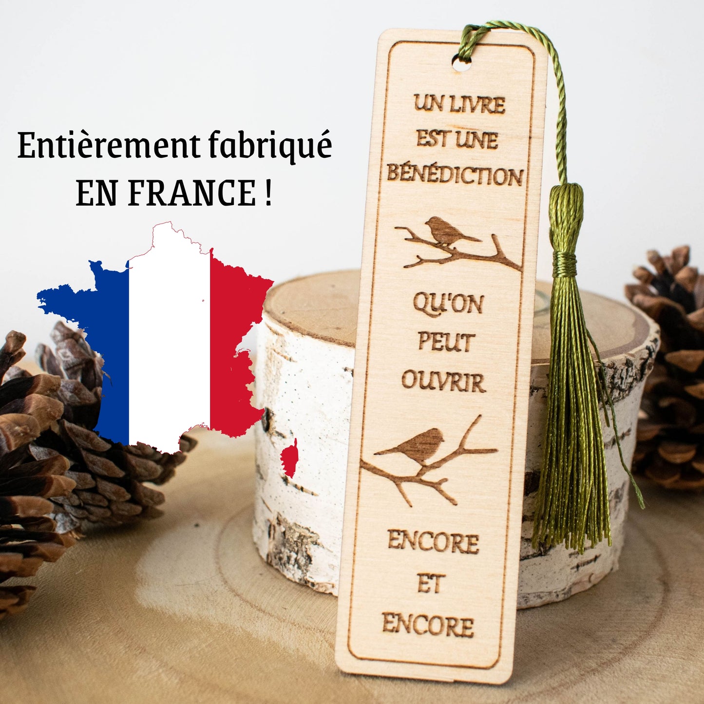 MARQUE-PAGES EN BOIS - GENERIQUE - LIRE EST UNE BÉNÉDICTION