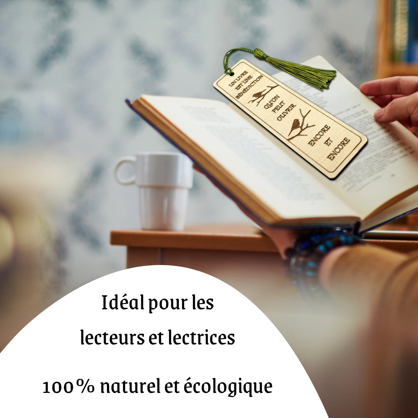 MARQUE-PAGES EN BOIS - GENERIQUE - LIRE EST UNE BÉNÉDICTION