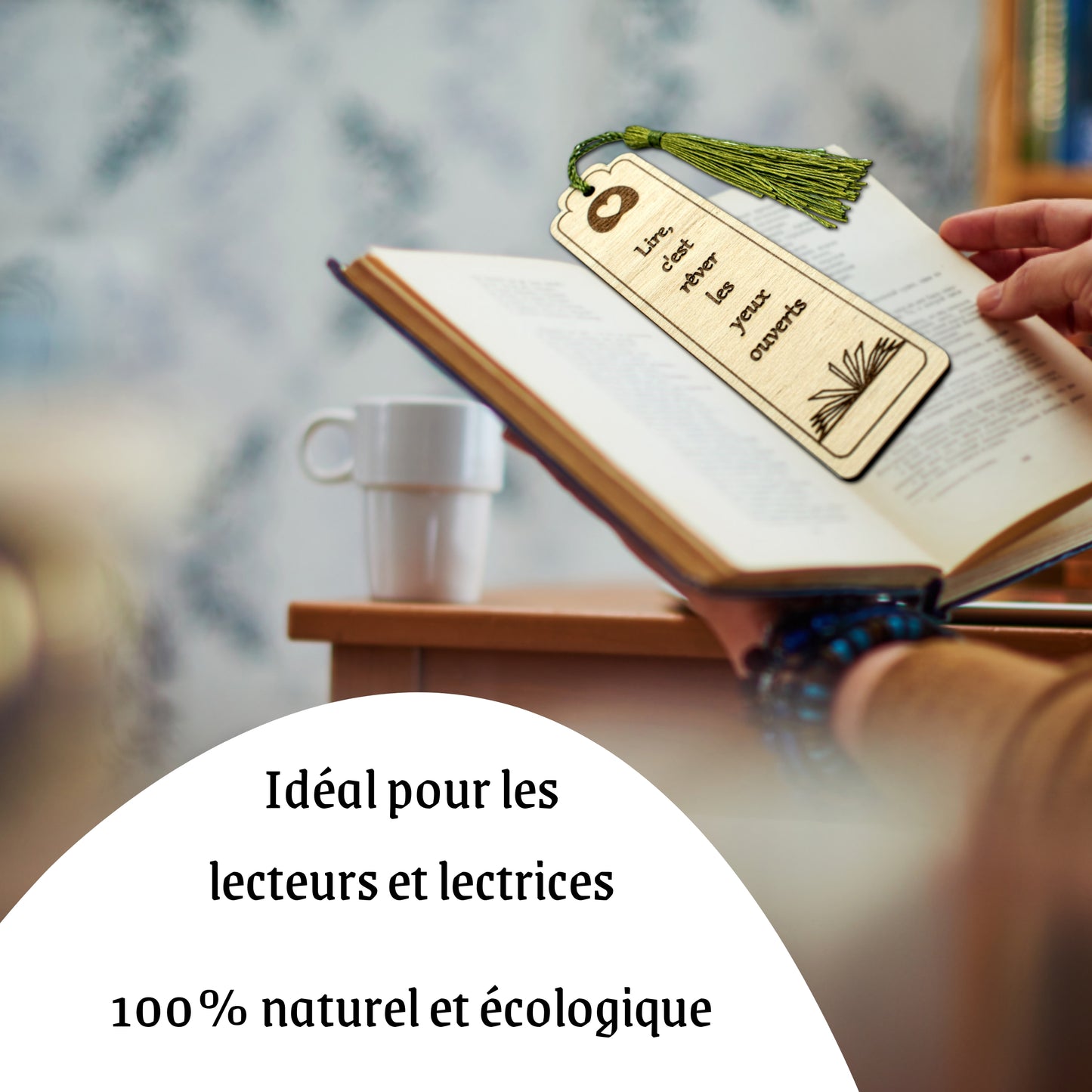 MARQUE-PAGES EN BOIS - GENERIQUE - REVER LES YEUX OUVERTS