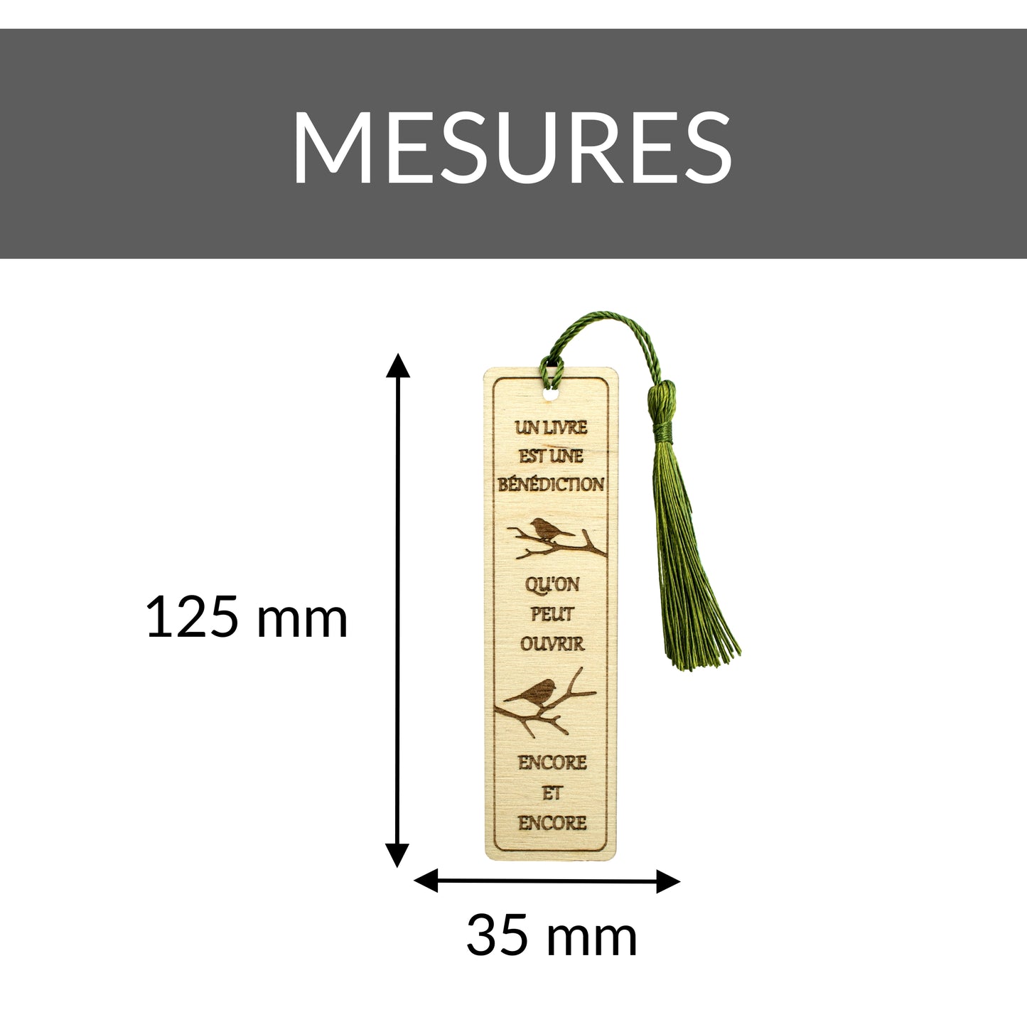 MARQUE-PAGES EN BOIS - GENERIQUE - LIRE EST UNE BÉNÉDICTION