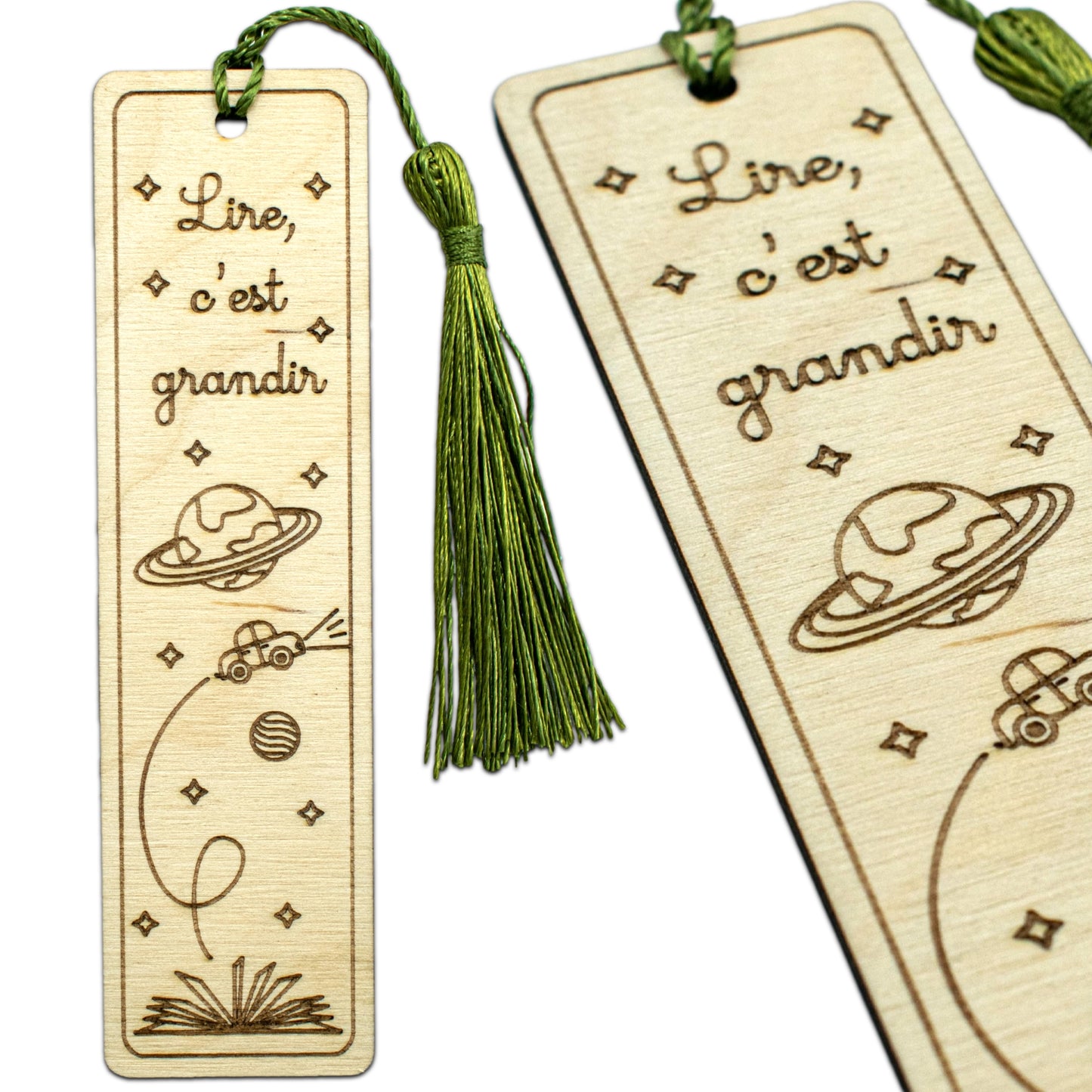 MARQUE-PAGES EN BOIS - ENFANT - LIRE C'EST GRANDIR