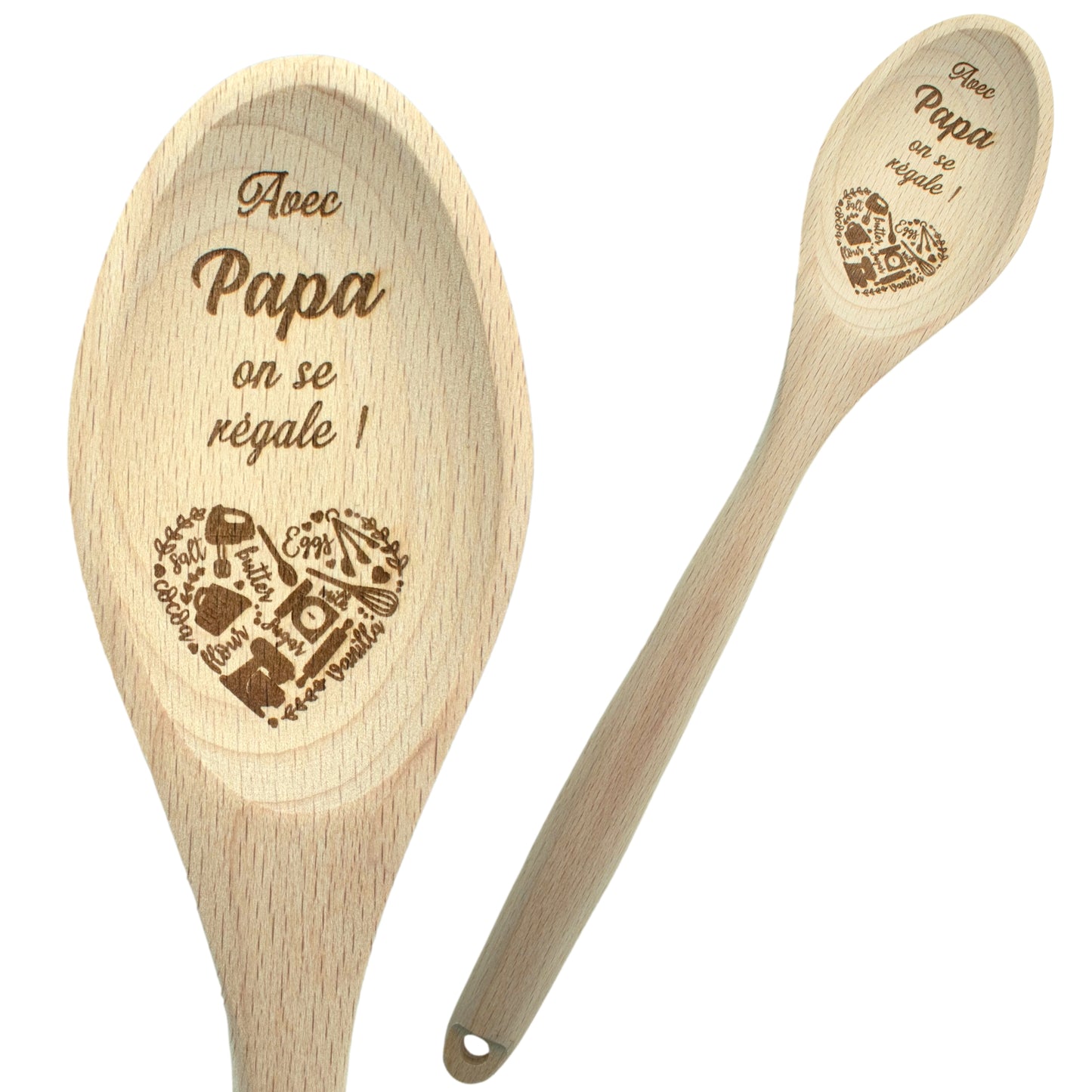 CUILLIERE EN BOIS - PAPA - AVEC PAPA ON SE REGALE