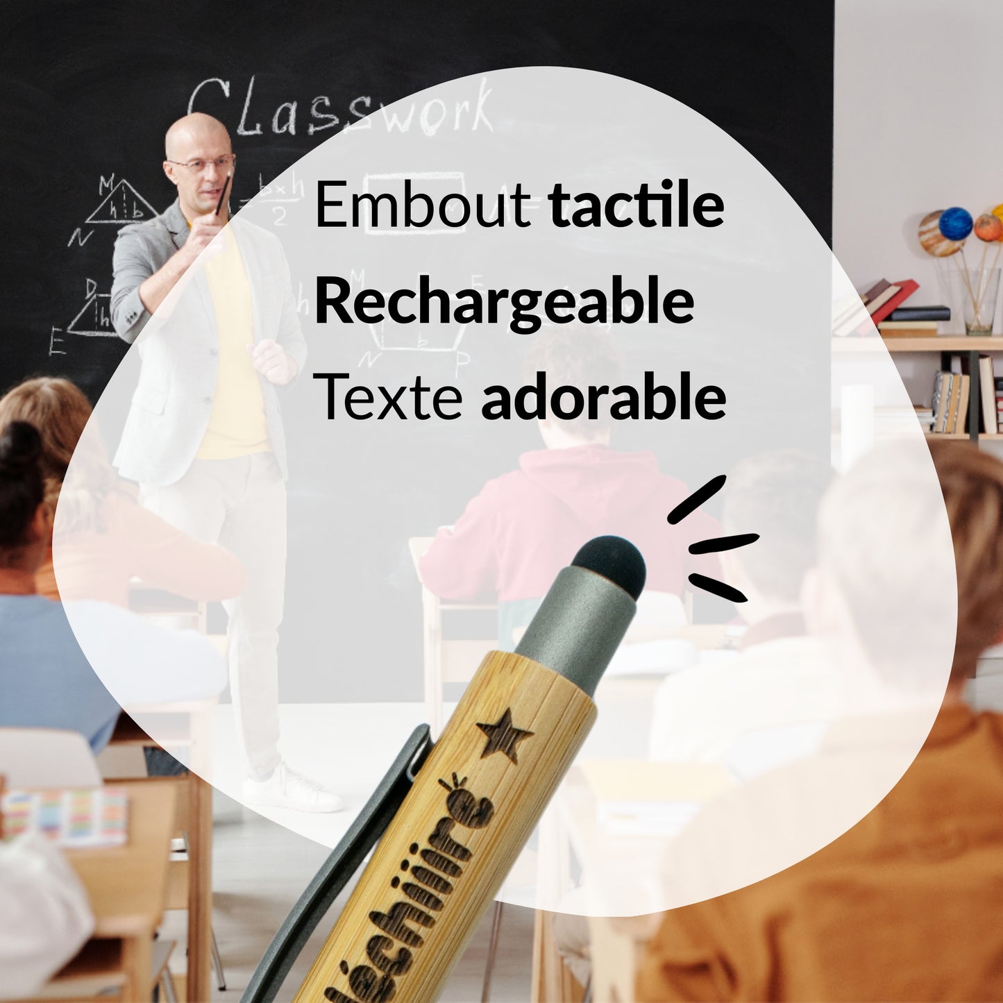 STYLO BAMBOU AVEC EMBOUT TACTILE - PROF - UN PROF QUI DECHIRE