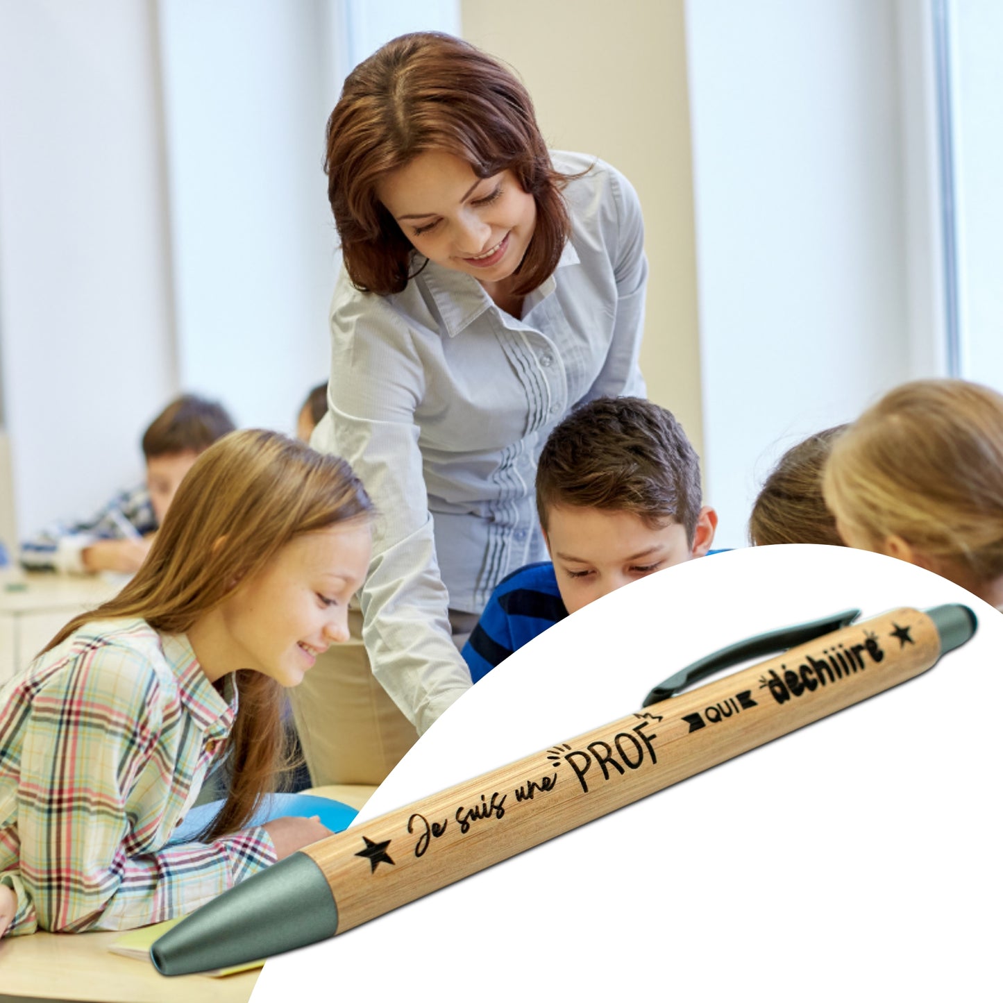 STYLO BAMBOU AVEC EMBOUT TACTILE - PROF - UNE PROF QUI DECHIRE