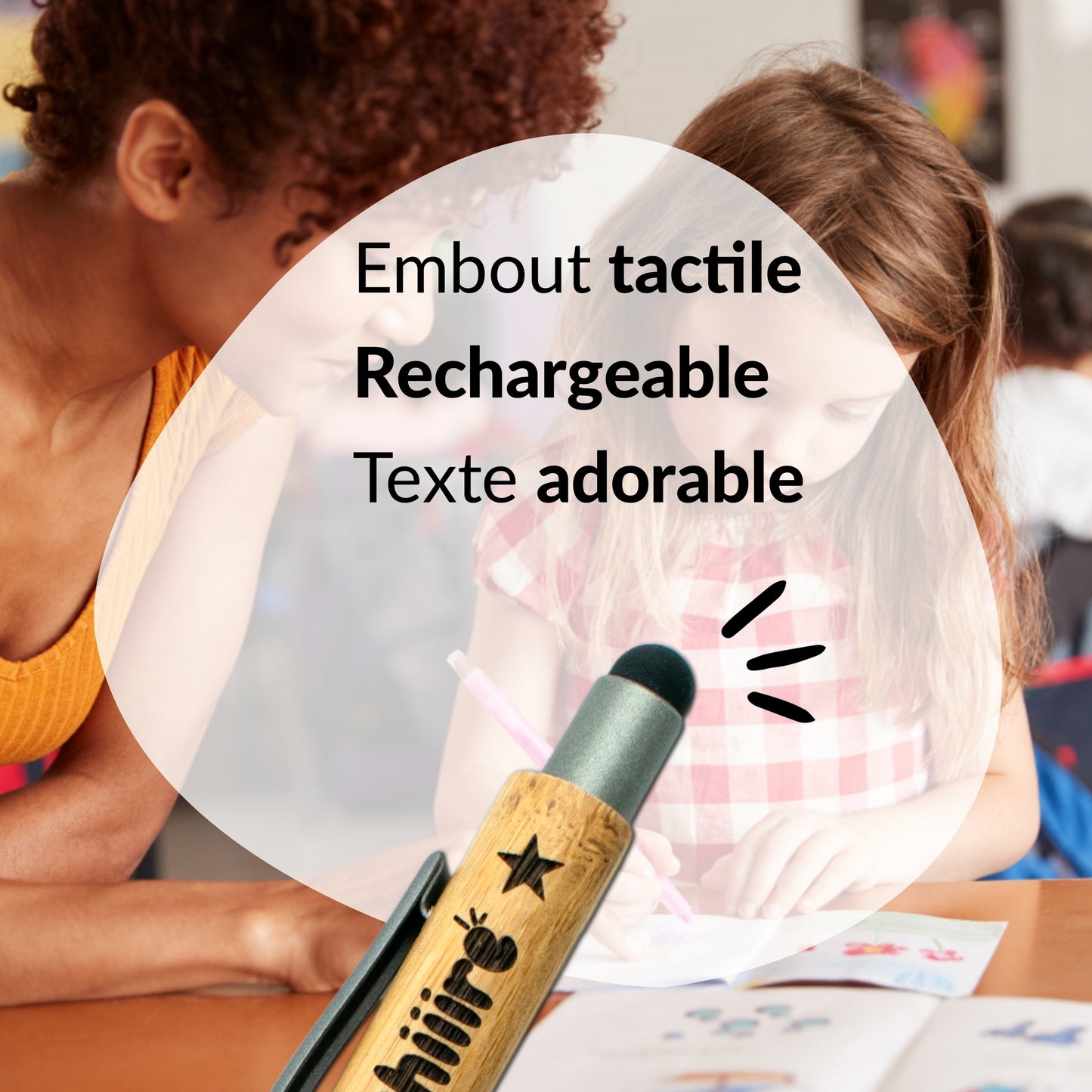STYLO BAMBOU AVEC EMBOUT TACTILE - PROF - UNE PROF QUI DECHIRE