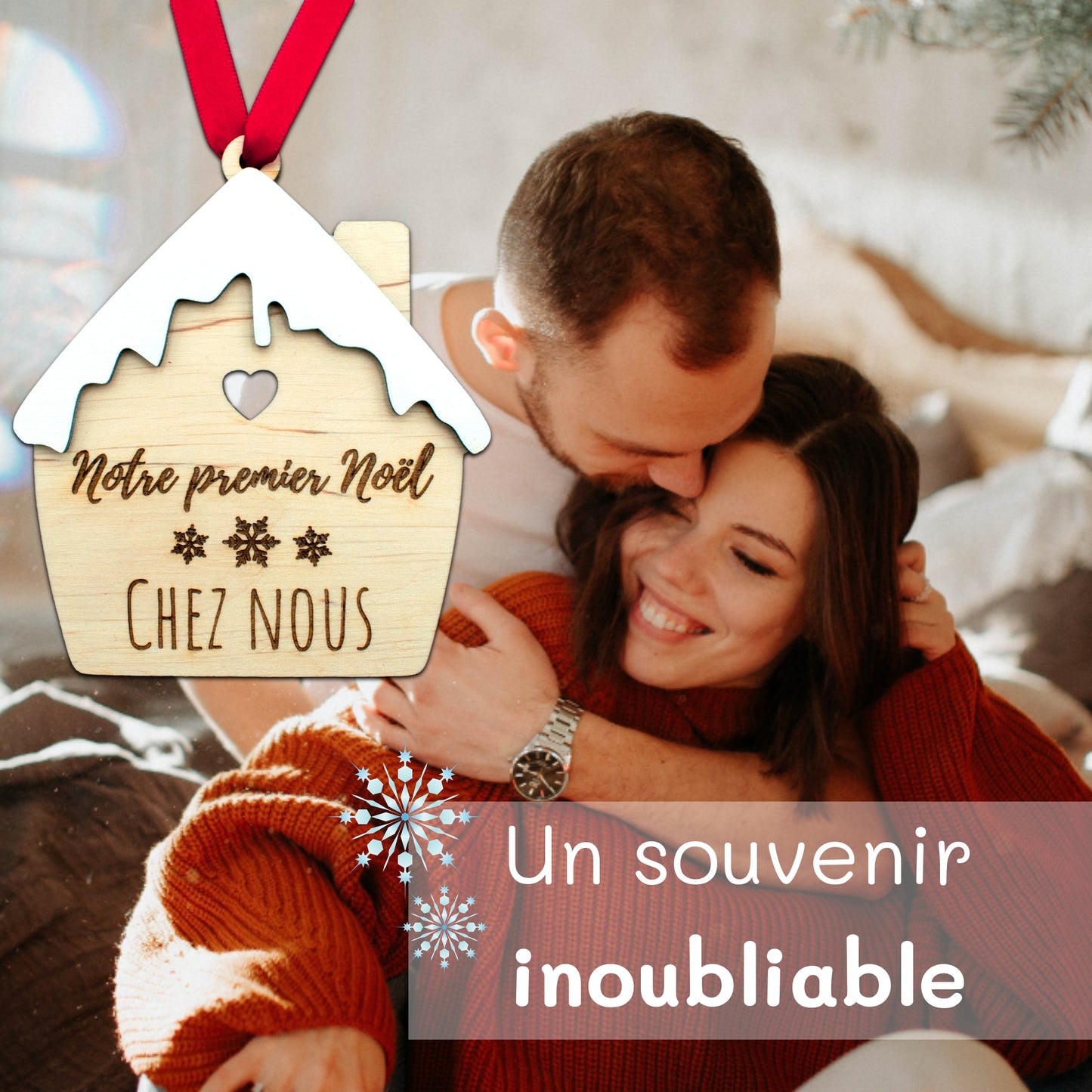 BOULE DE NOËL "MAISON" - NOTRE PREMIER NOËL CHEZ NOUS