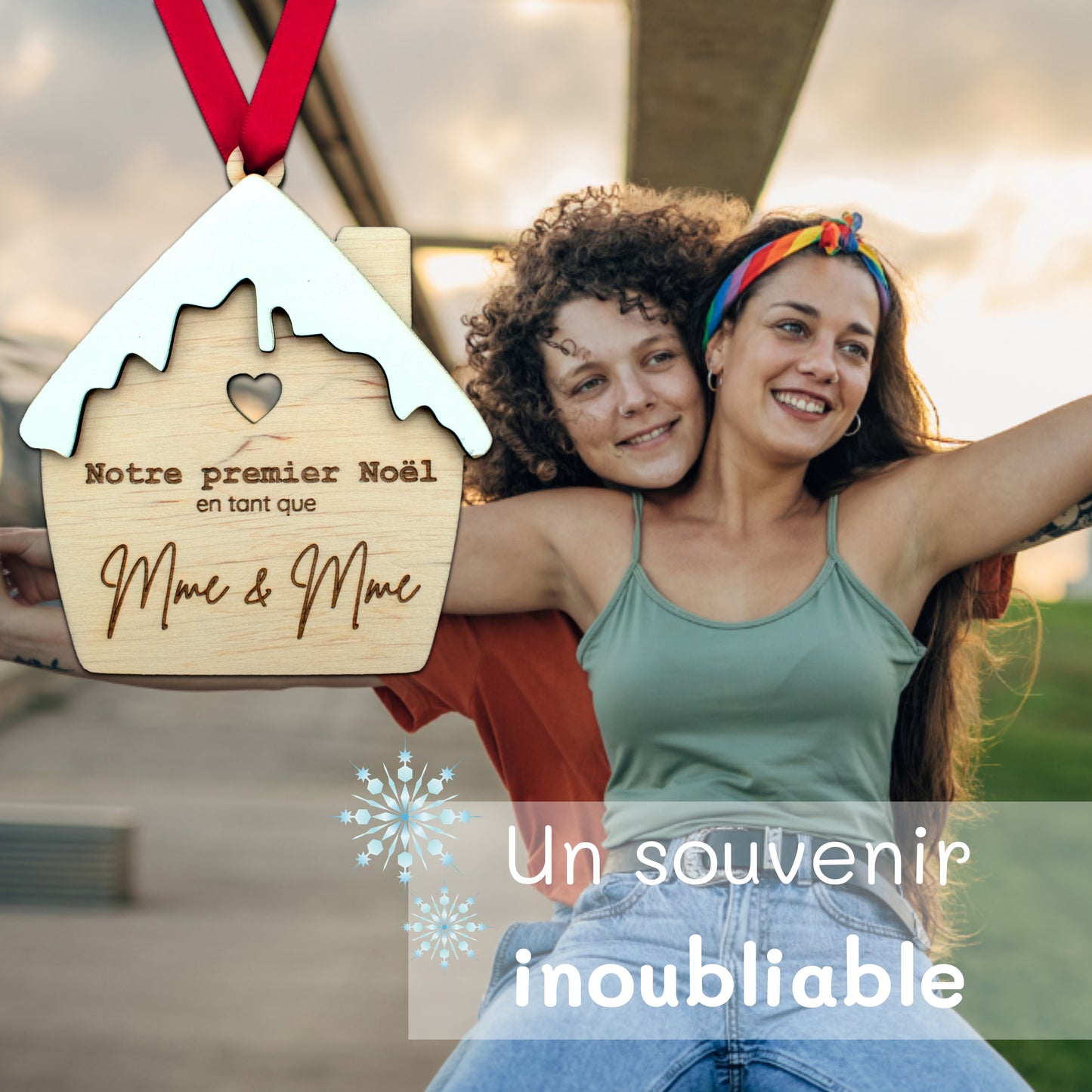 BOULE DE NOËL "MAISON" - PREMIER NOËL MME & MME