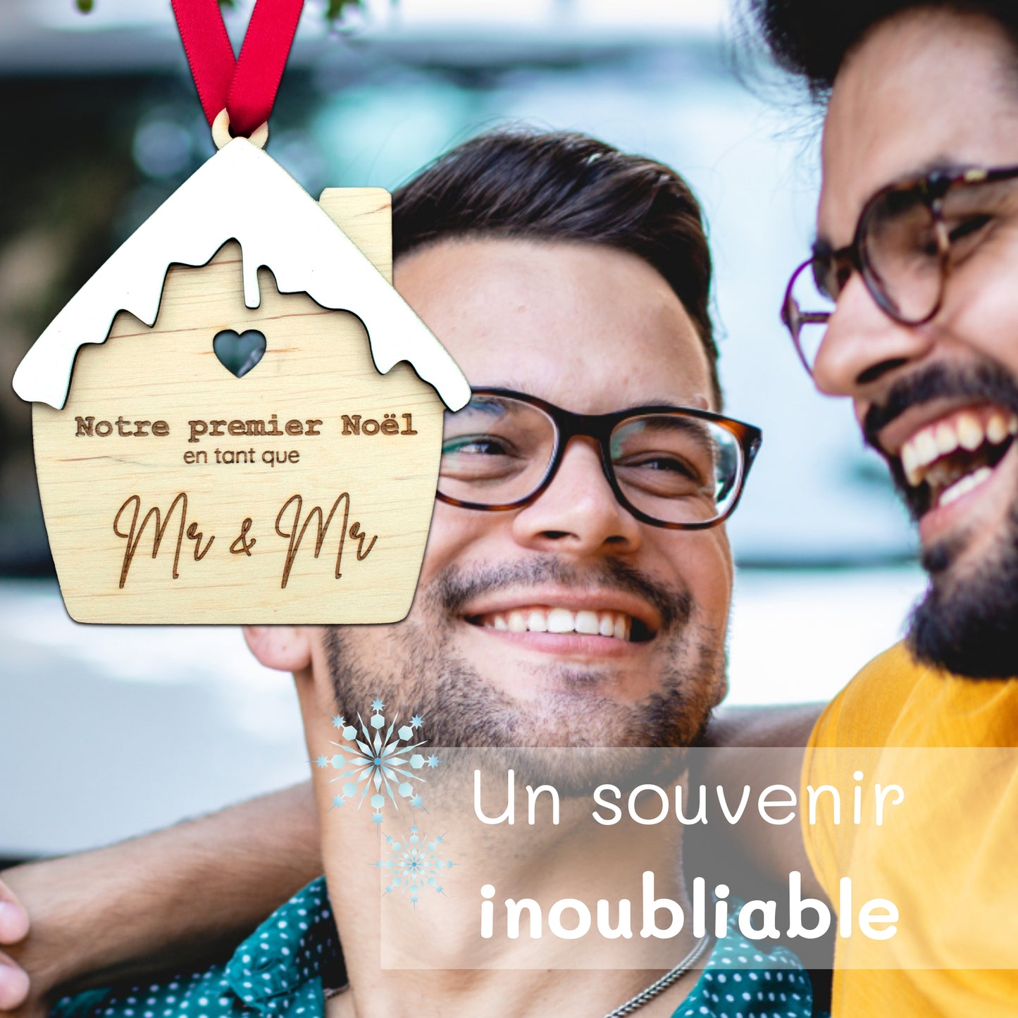 BOULE DE NOËL "MAISON" - PREMIER NOËL MR & MR