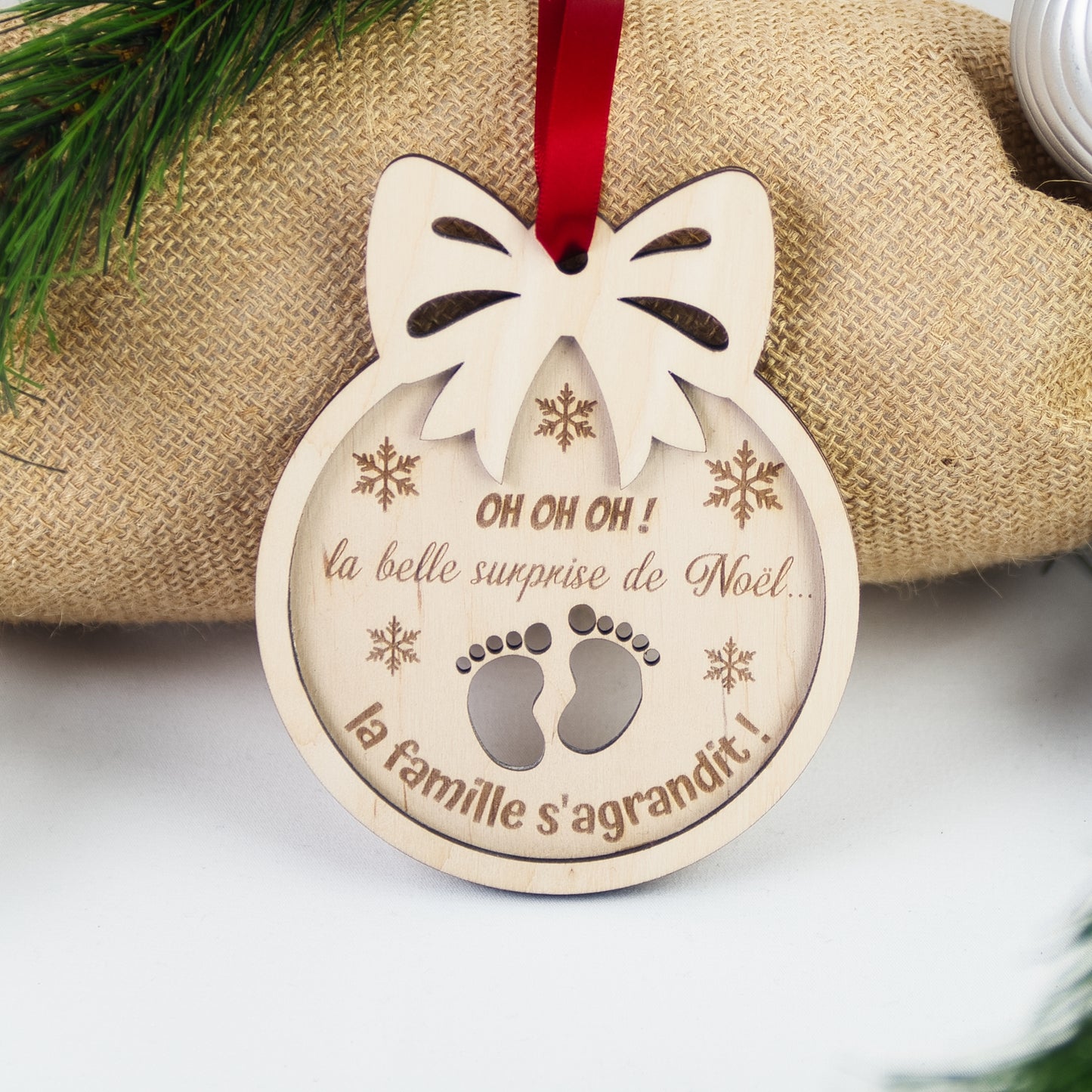 BOULE DE NOËL "ANNONCE GROSSESSE"
