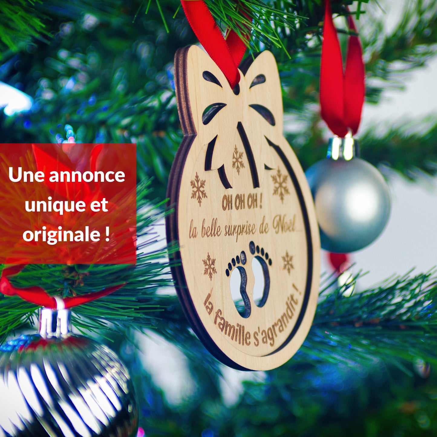 BOULE DE NOËL "ANNONCE GROSSESSE"
