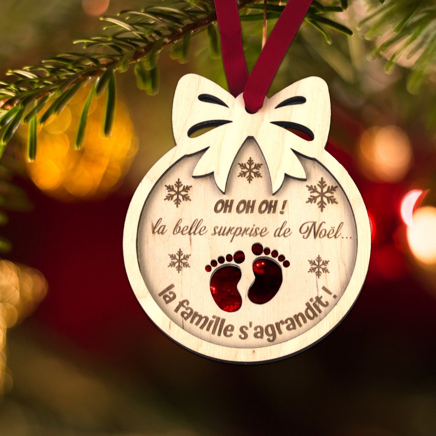 BOULE DE NOËL "ANNONCE GROSSESSE"