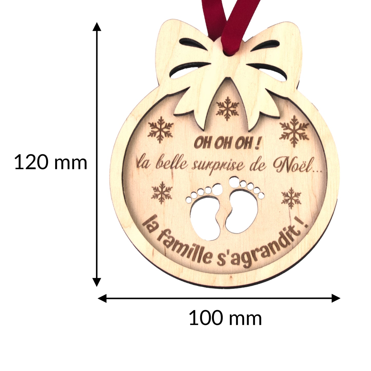 BOULE DE NOËL "ANNONCE GROSSESSE"