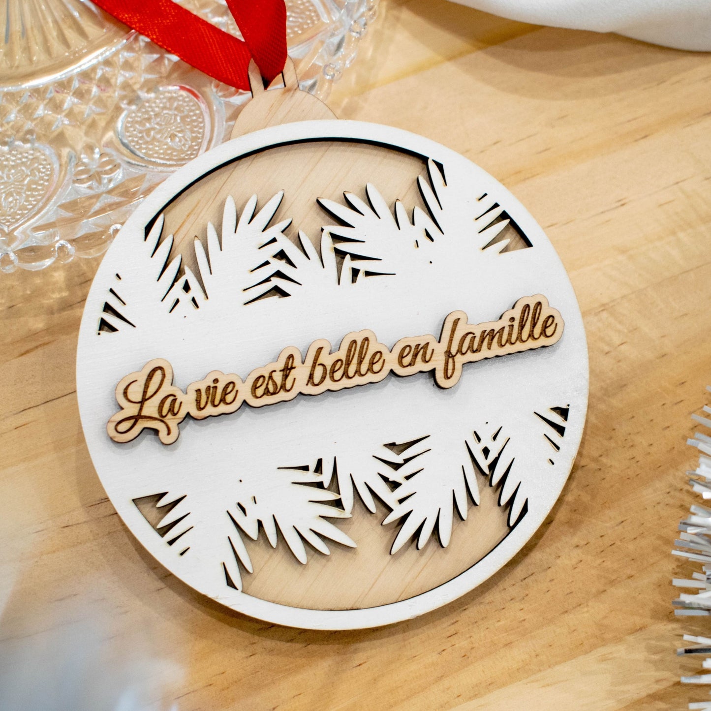 BOULE DE NOËL "FAMILLE" - LA VIE EST BELLE